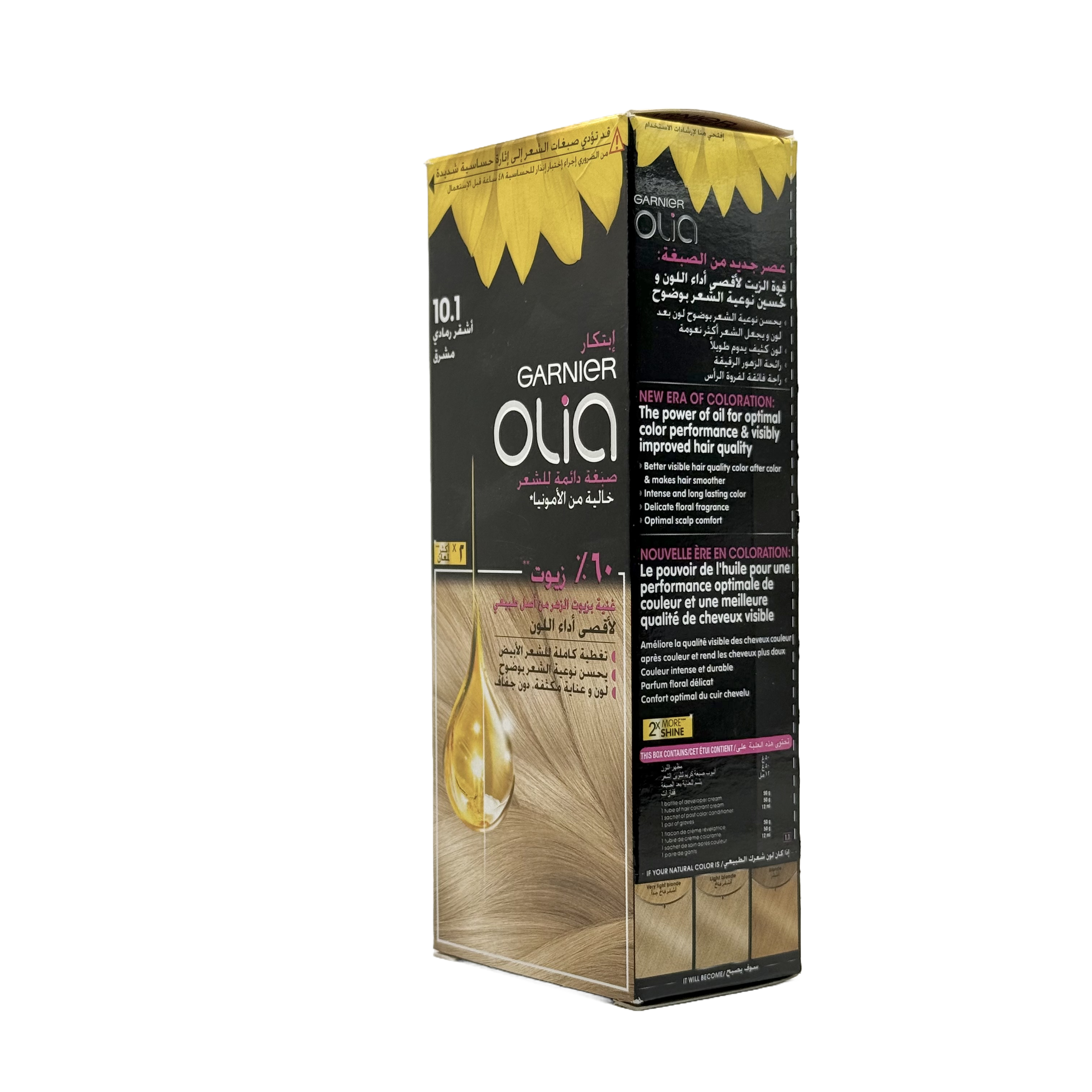 Olia by Garnier 10.1 Ashy Vivid Blonde No Ammonia Permanent Hair Color - أوليا من غارنييه 10.1 أشقر رمادي فاقع صبغة شعر دائمة بدون أمونيا