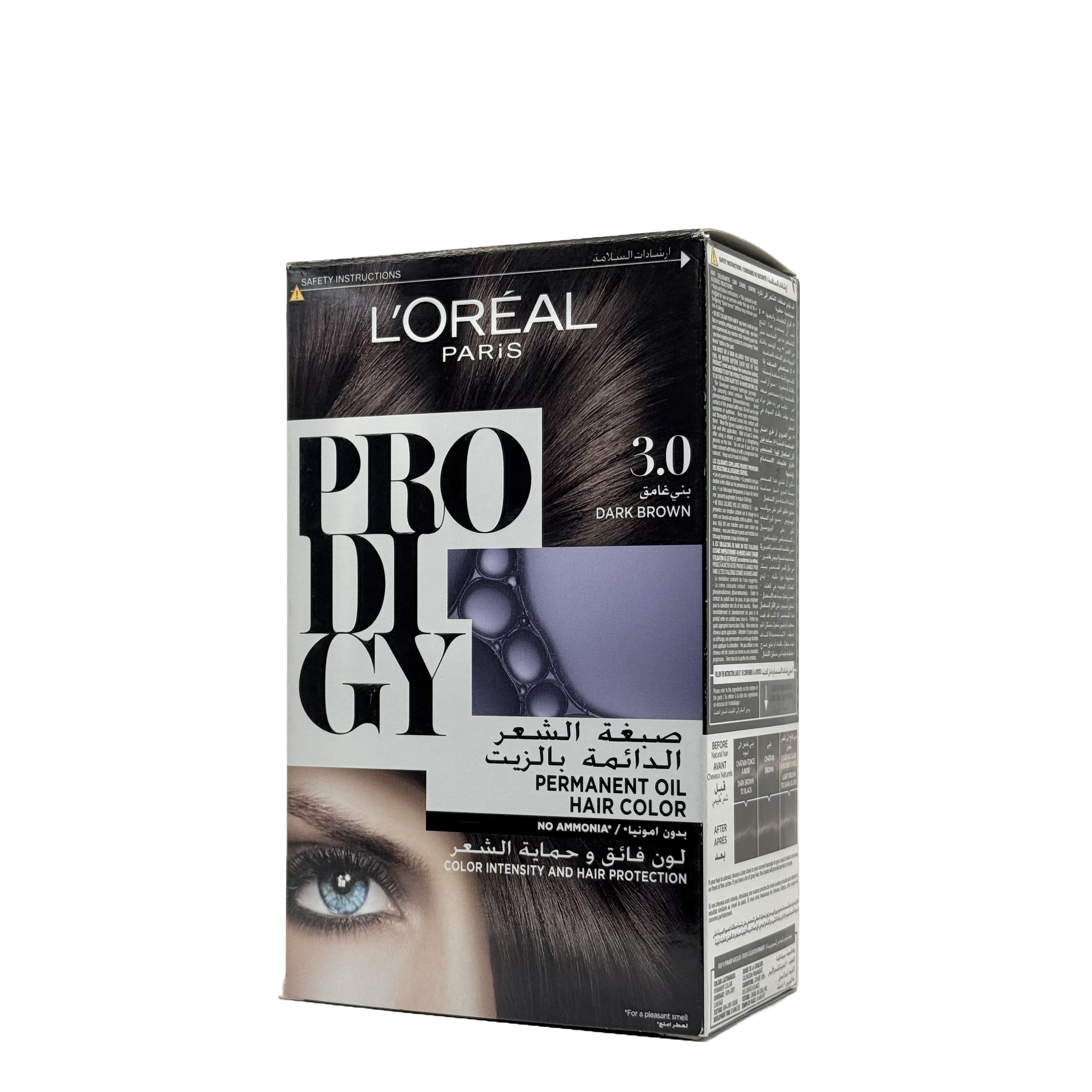 Loreal Prodigy Hair Color Shade 3.0 Brown Black - صبغة شعر لوريال برودجي 3.0 بني أسود