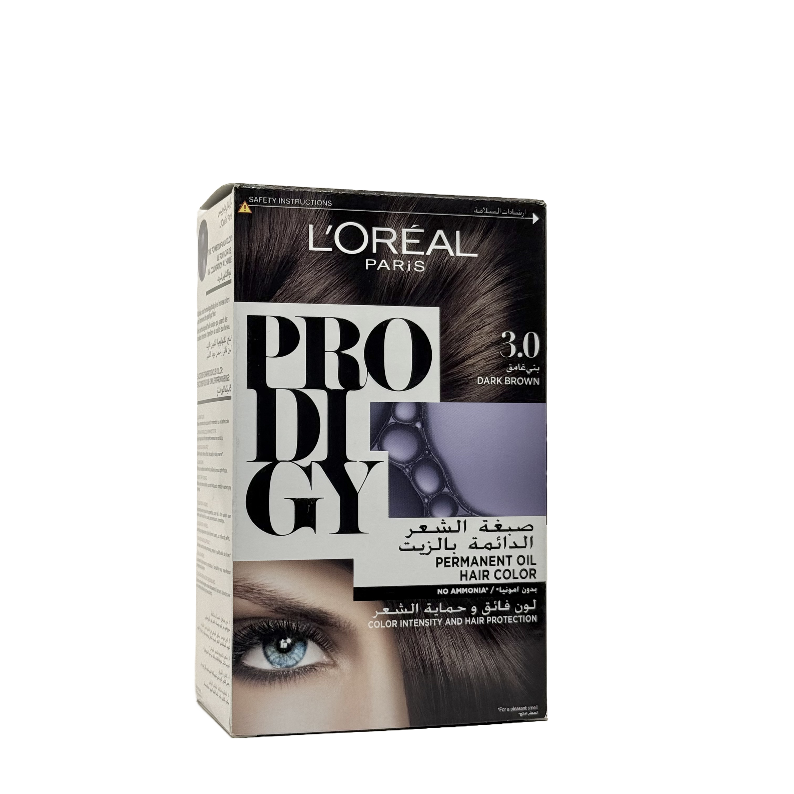 Loreal Prodigy Hair Color Shade 3.0 Brown Black - صبغة شعر لوريال برودجي 3.0 بني أسود