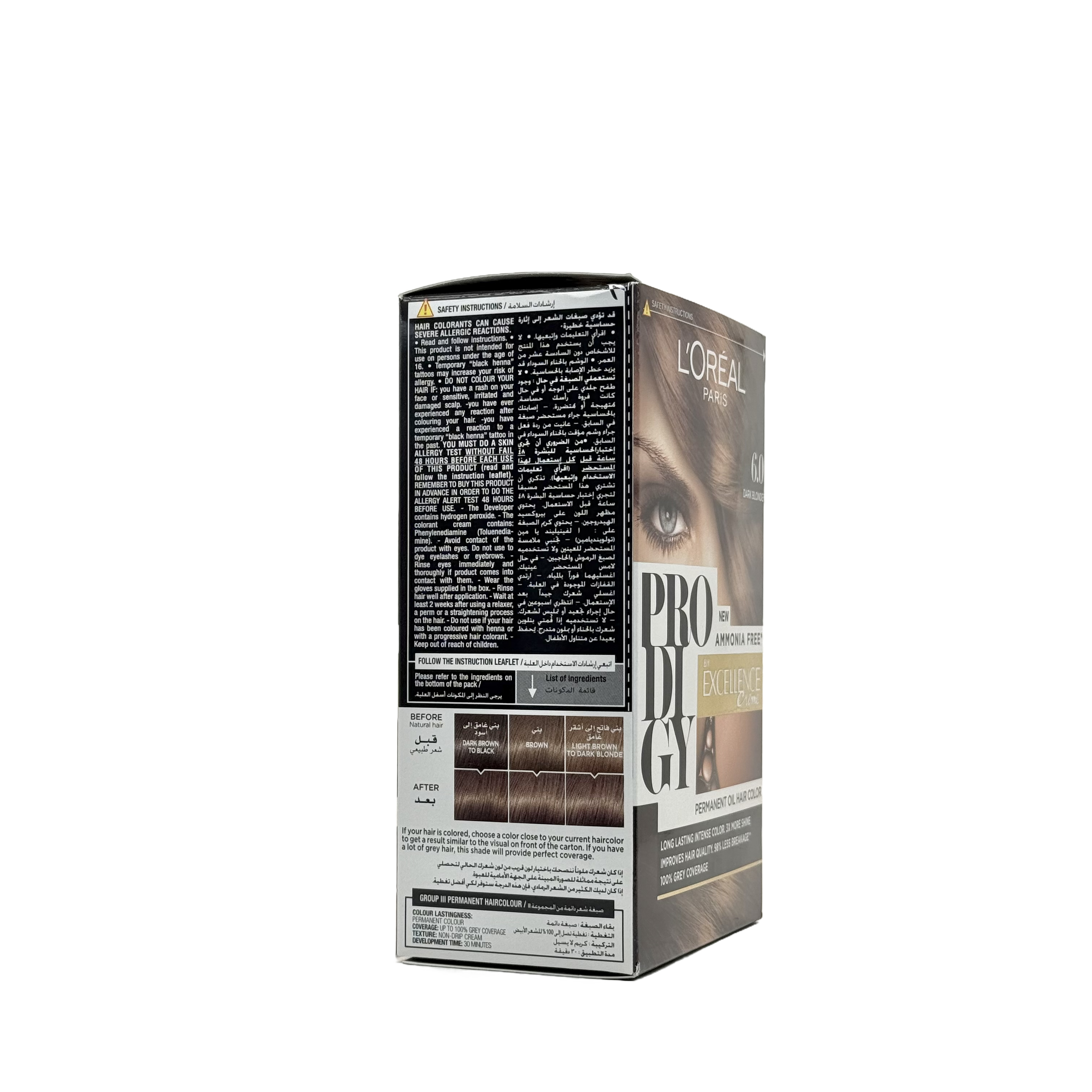 Loreal Prodigy Hair Color Shade 6.0 Dark Blonde - صبغة شعر لوريال برودجي 6.0 أشقر داكن