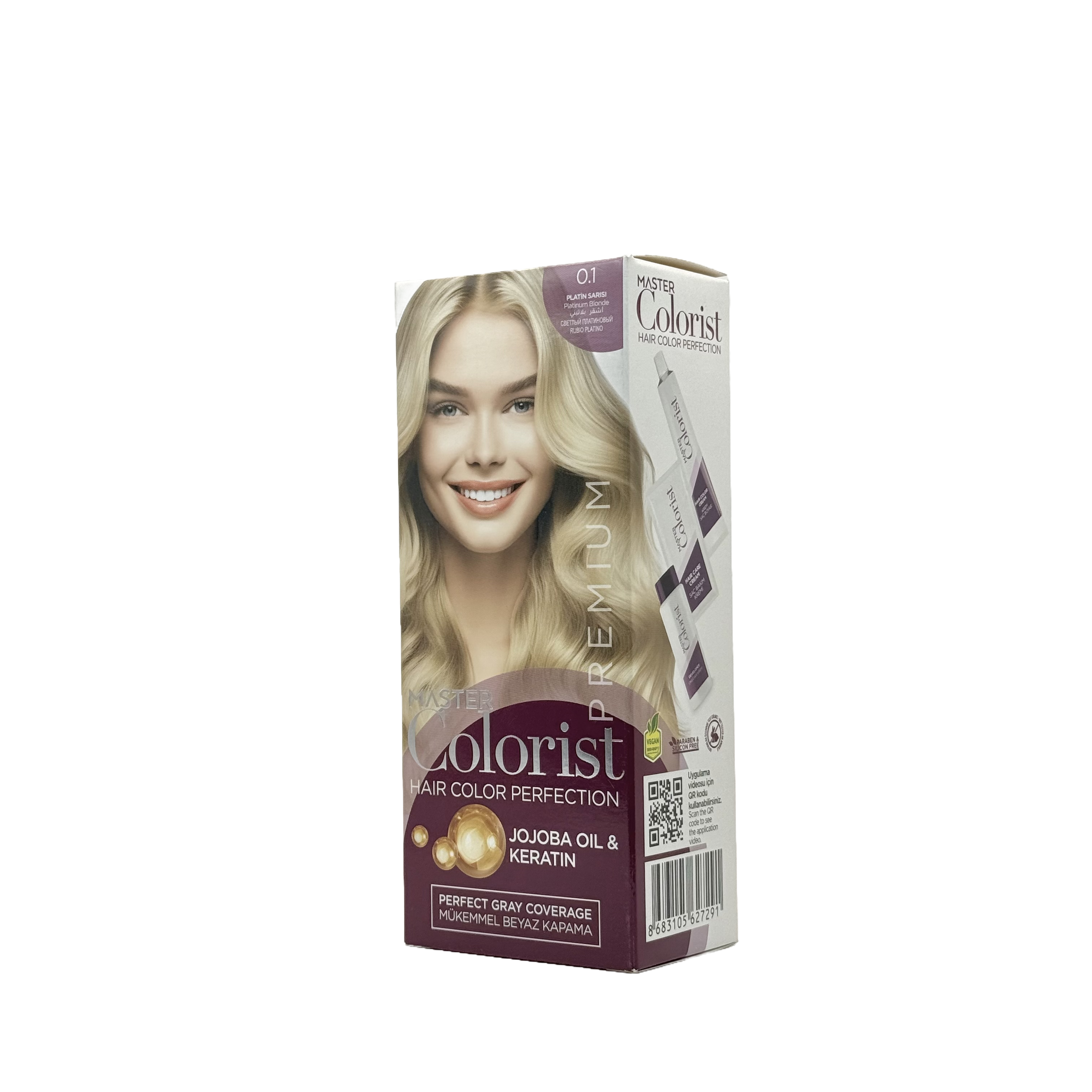 Master Colorist Premium Cream Hair Dye 0.1 Platin Blonde - ماستر كولوريست بريميوم كريم صبغة شعر 0.1 أشقر بلاتيني