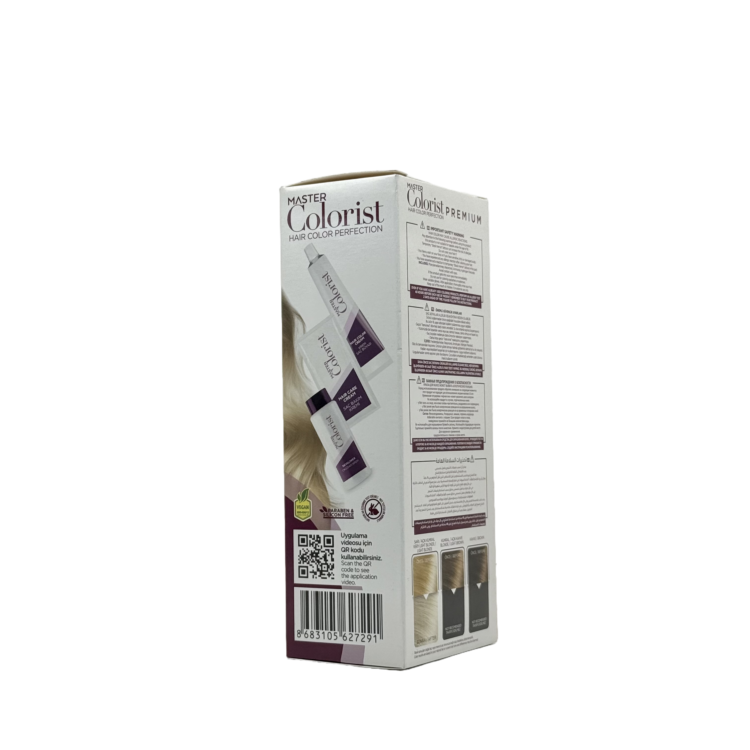 Master Colorist Premium Cream Hair Dye 0.1 Platin Blonde - ماستر كولوريست بريميوم كريم صبغة شعر 0.1 أشقر بلاتيني