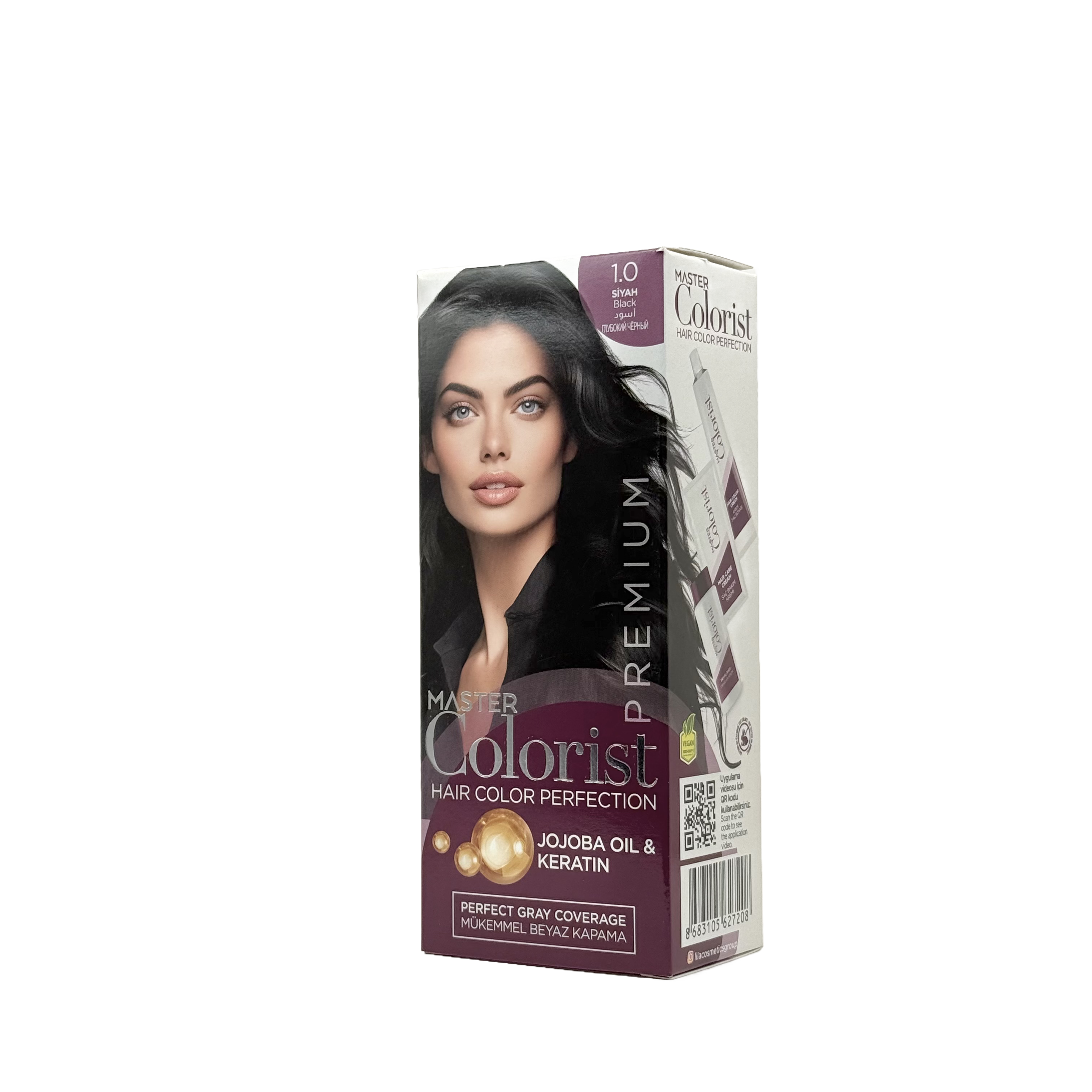 Master Colorist Premium Cream Hair Dye 1.0 Black - ماستر كولوريست بريميوم كريم صبغة شعر 1.0 أسود