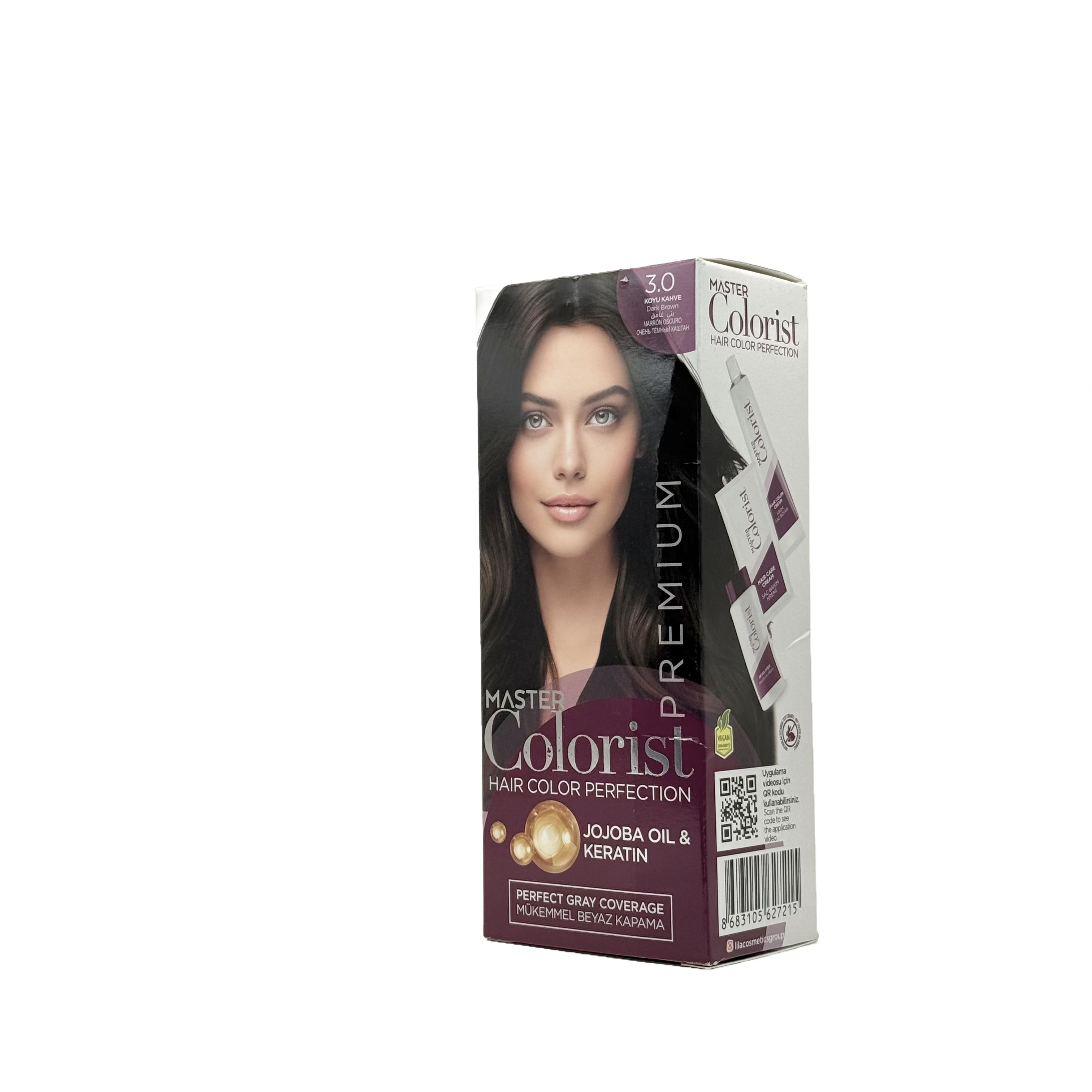 Master Colorist Premium Cream Hair Dye 3 Dark Brown - ماستر كولوريست بريميوم كريم صبغة شعر 3 بني داكن