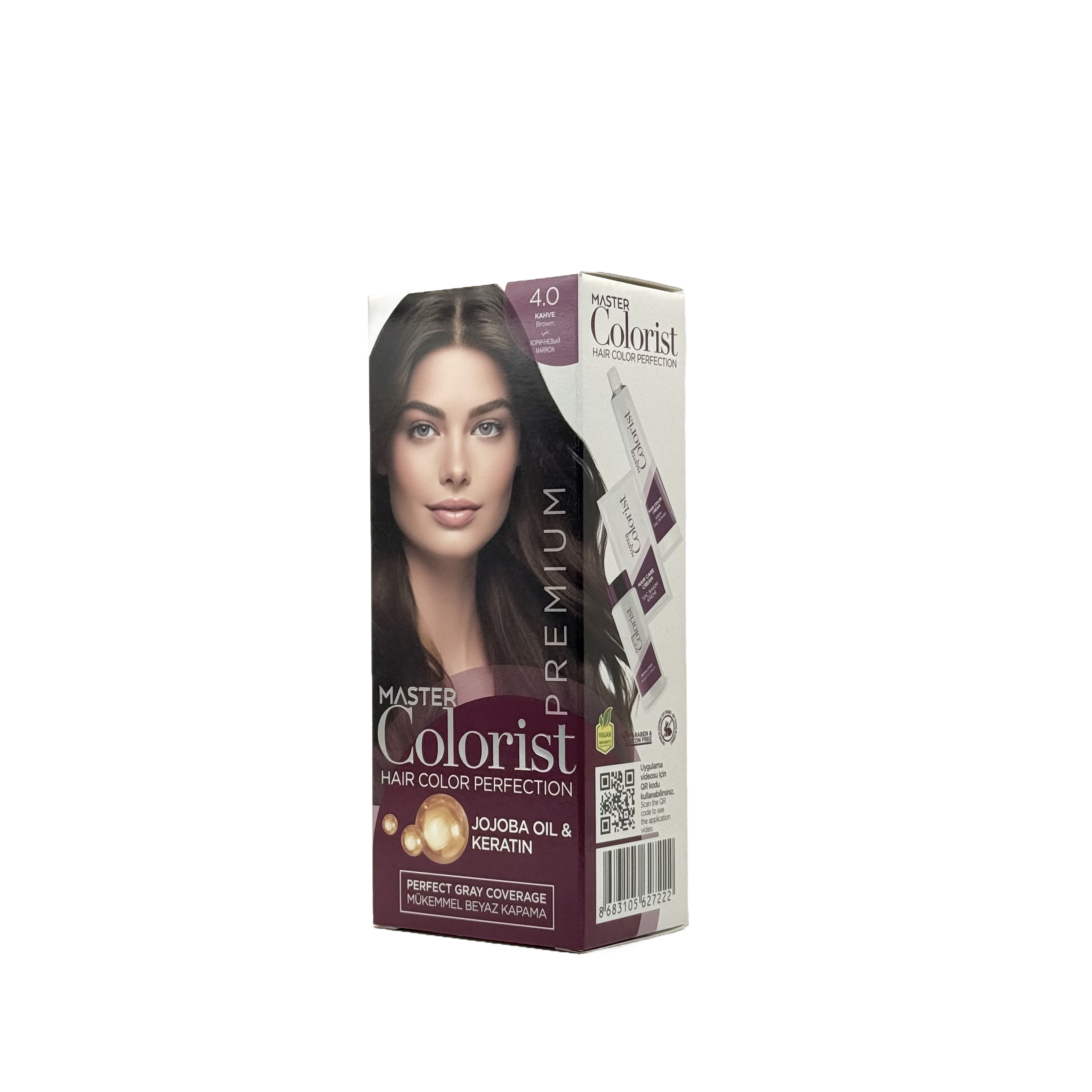 Master Colorist Premium Cream Hair Dye 4.0 Brown - ماستر كولوريست بريميوم كريم صبغة شعر 4.0 بني