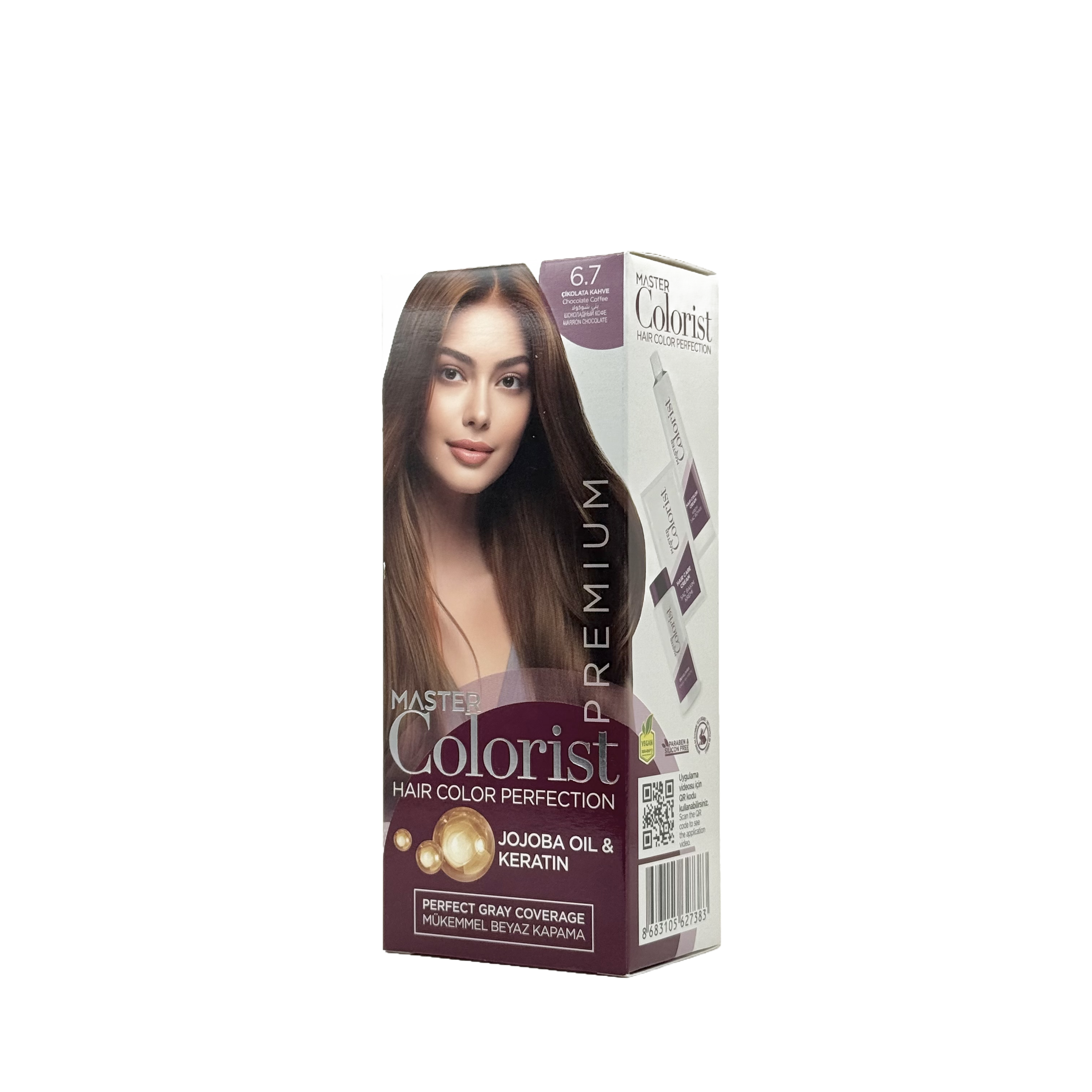 Master Colorist Premium Cream Hair Dye 6.7 Chocolate Coffee - ماستر كولوريست بريميوم كريم صبغة شعر 6.7 شوكولاتة قهوة