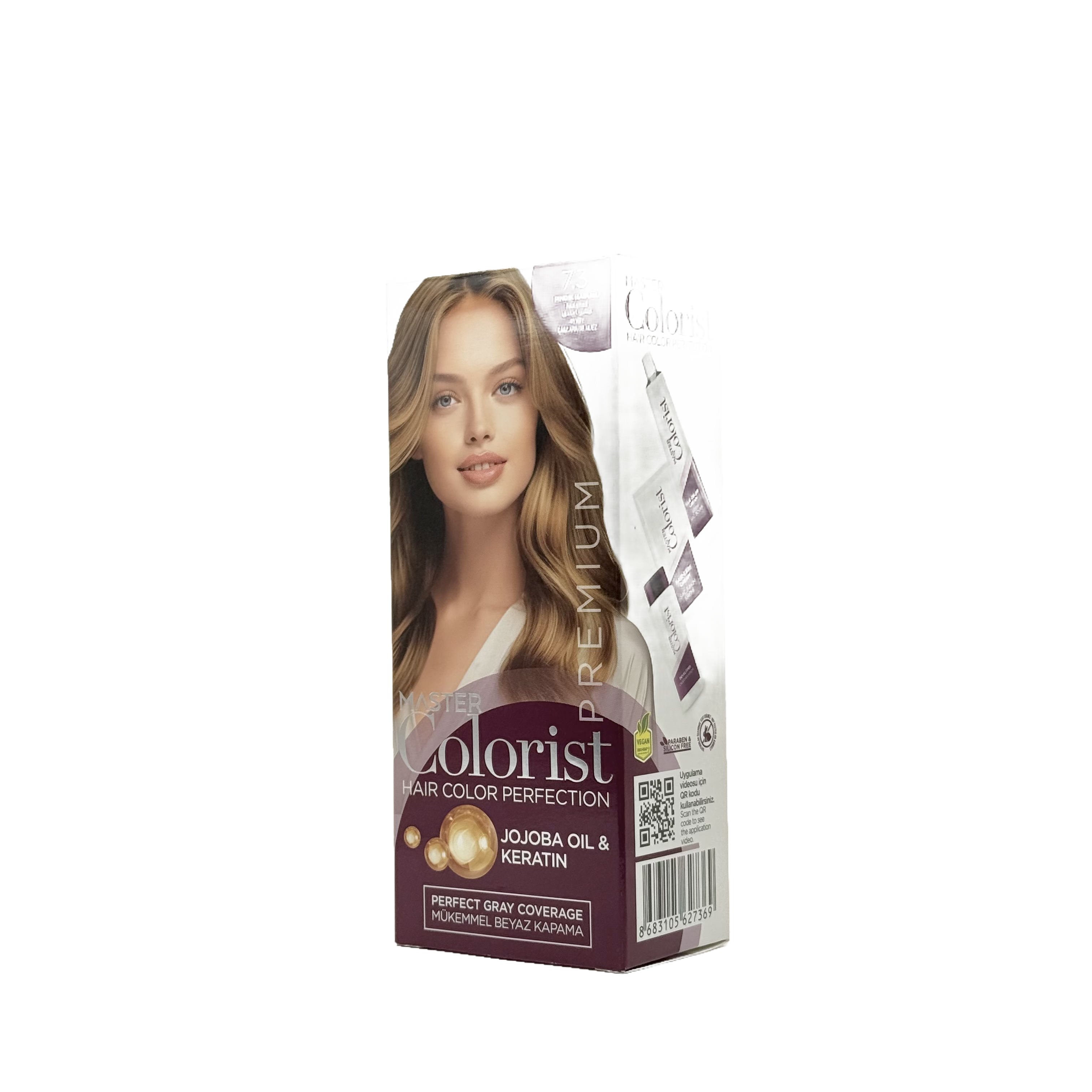 Master Colorist Premium Cream Hair Dye 7.3 Nutshell - ماستر كولوريست بريميوم كريم صبغة شعر 7.3 لون الجوز