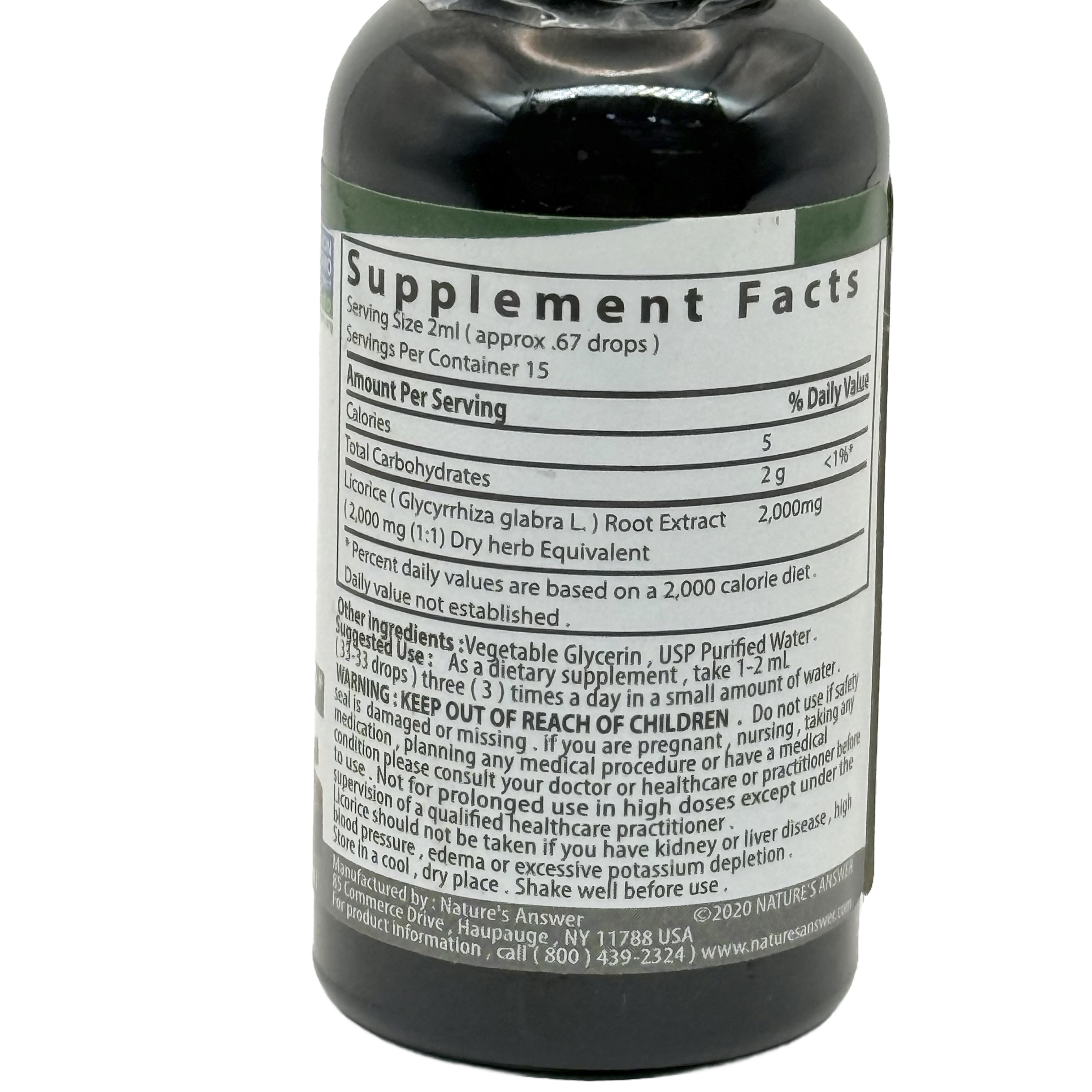 Nature’s Answer Licorice Root Liquid Extract 30 ml - نيتشرز أنسر خلاصة جذور العرقسوس السائلة 30 مل