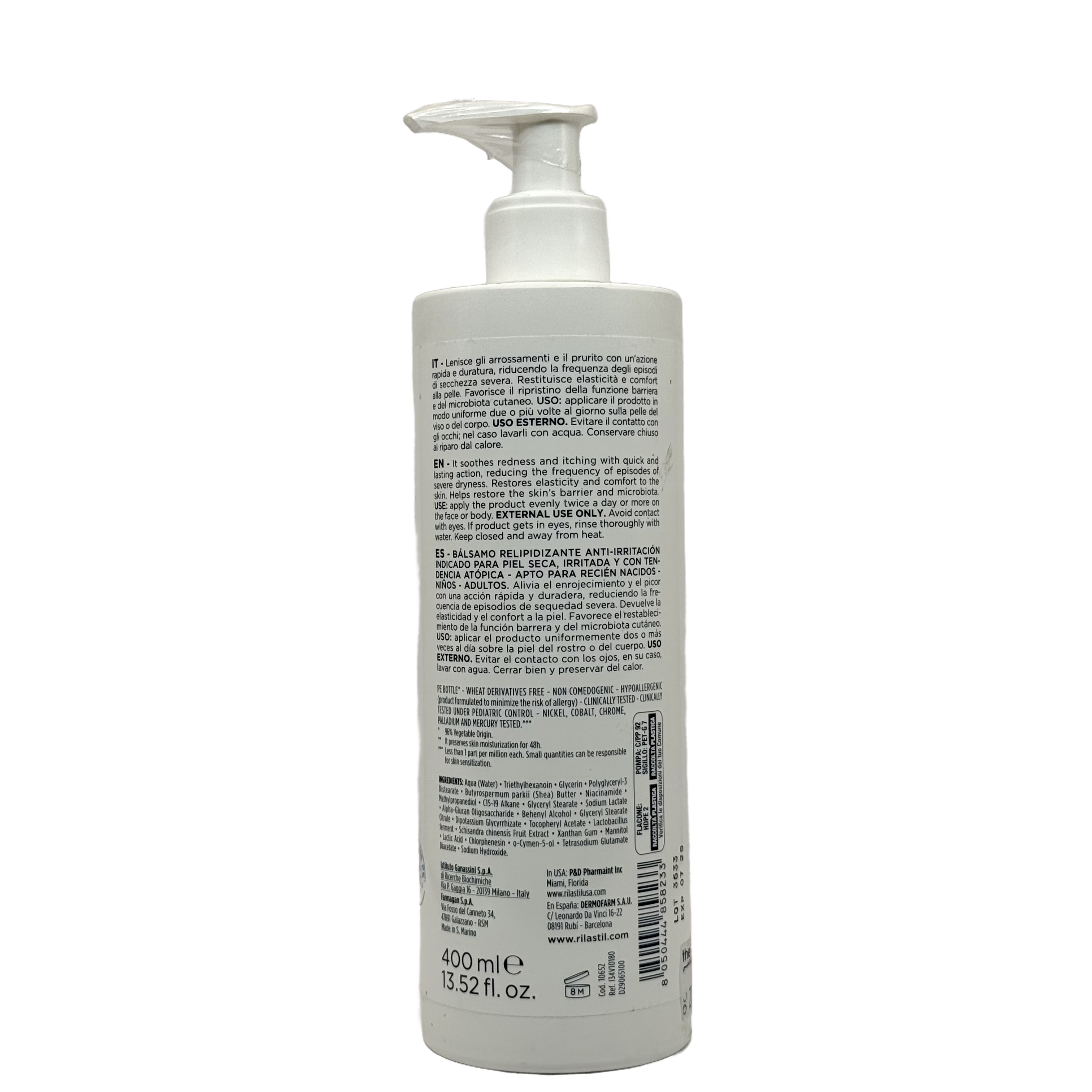 Rilastil Xerolact PB Lipid Replenishing Balm 400ml - ريلاستيل زيرولاكت PB بلسم مرمم للدهون ومهدئ للبشرة 400 مل