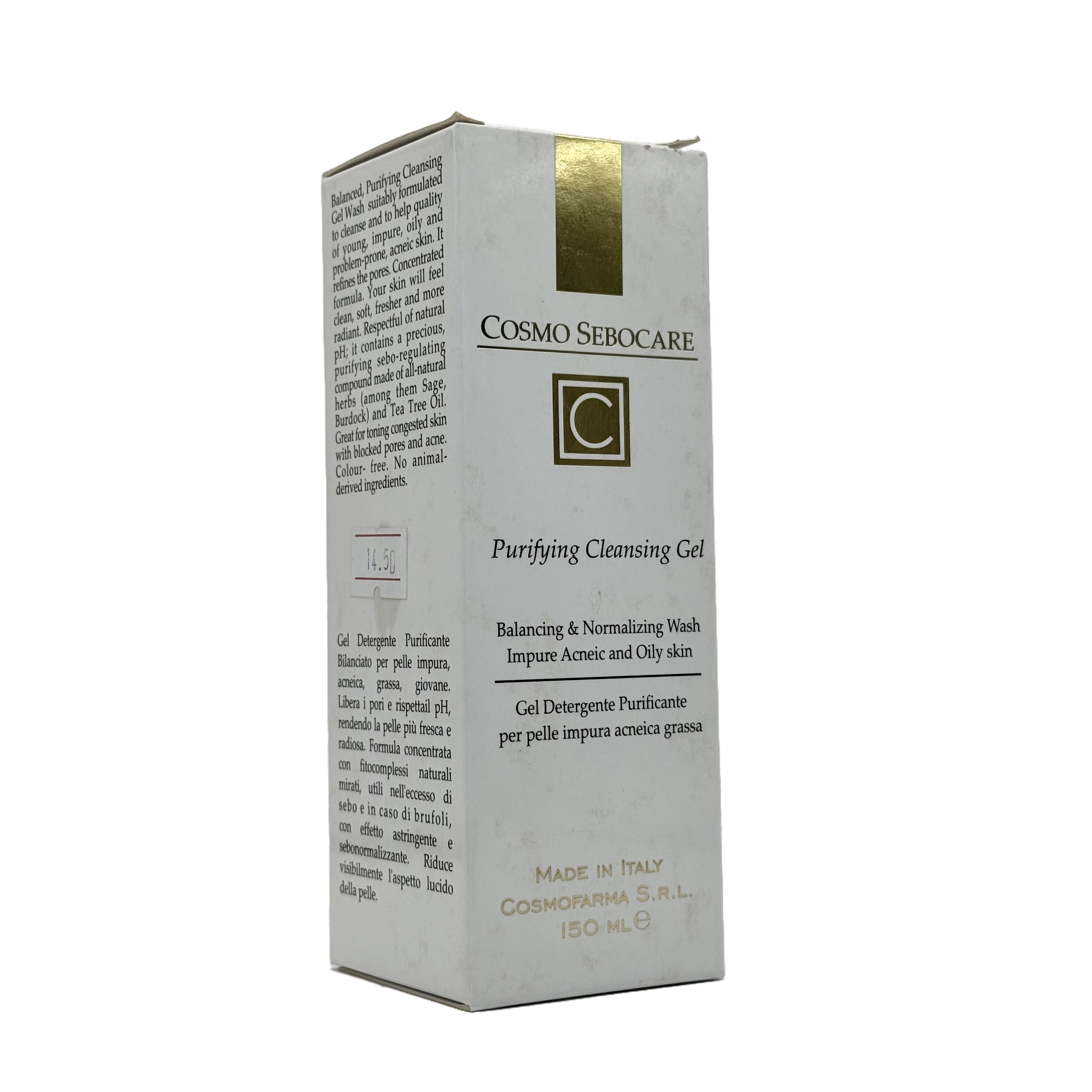 Cosmo Sebocare Purifying Cleansing Gel 150ml - جل كوزمو سيبوكـير المنظف والمنقي 150 مل