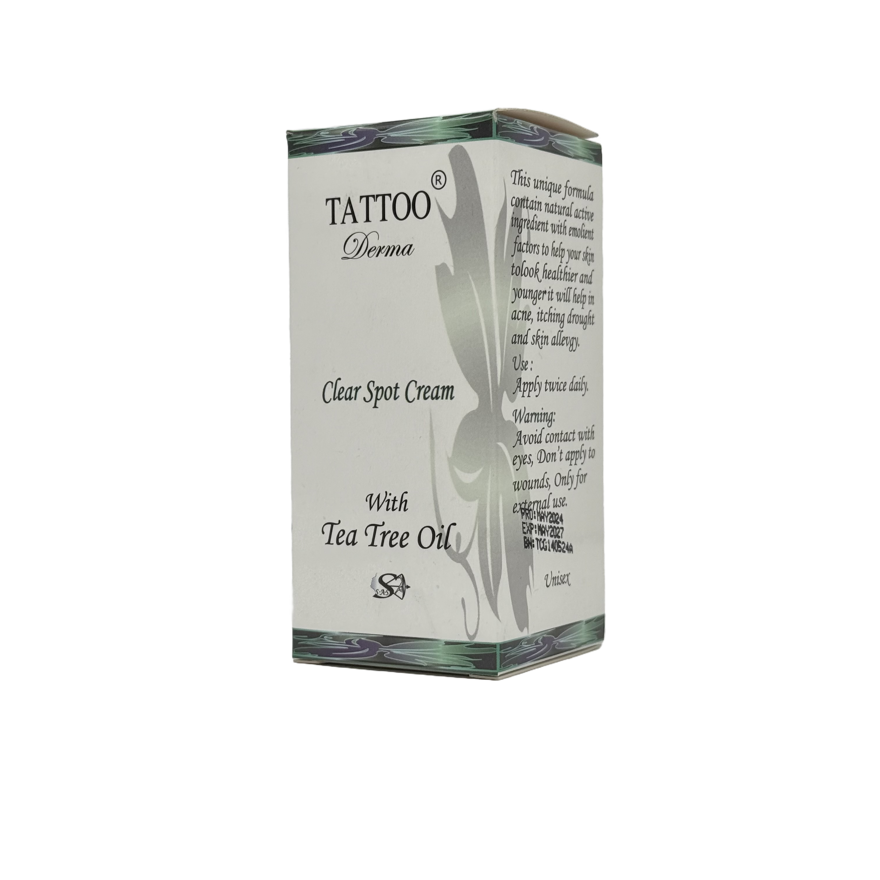 Tattoo Derma Clear Spot Cream 50ml - كريم تاتو ديرما لإزالة الحبوب 50 مل