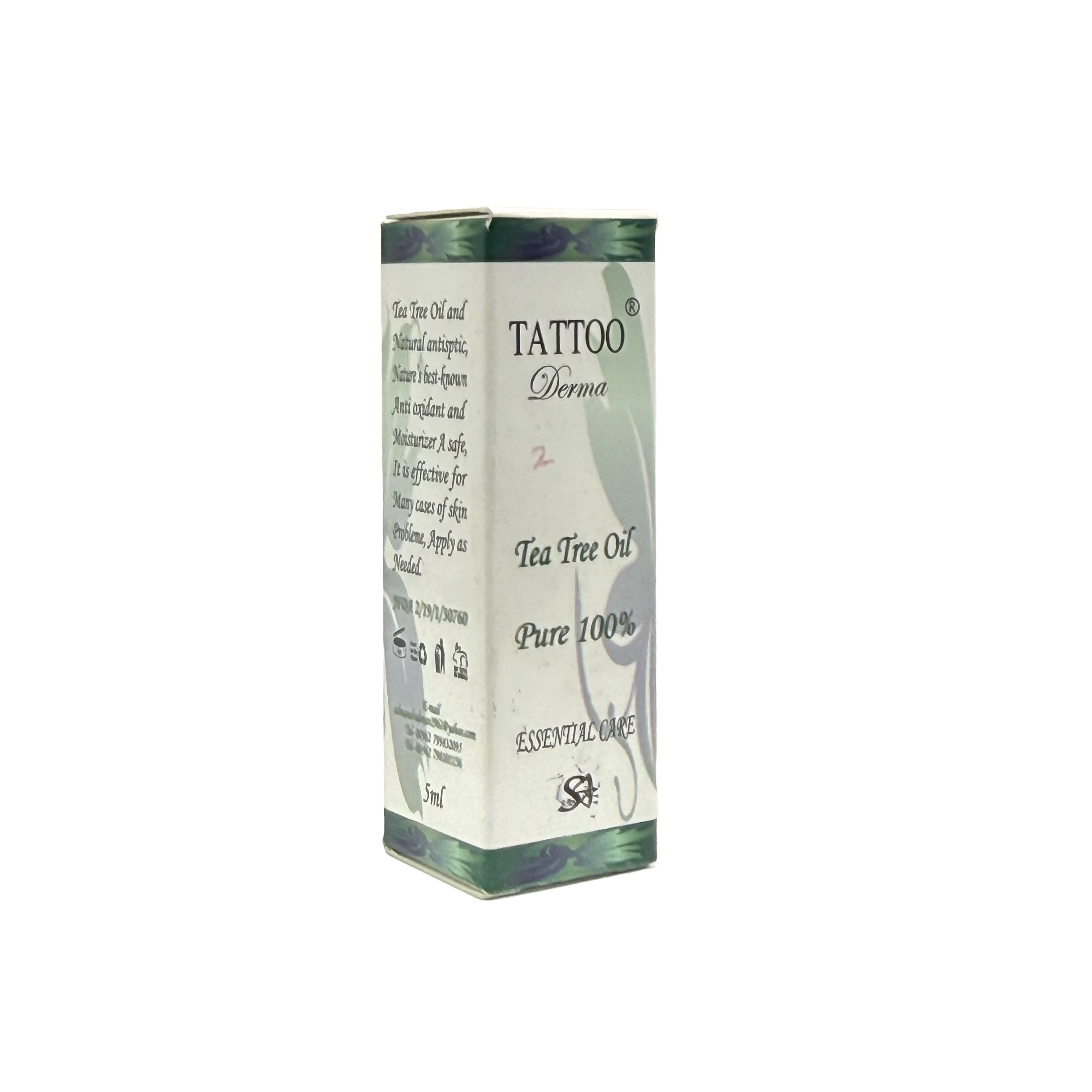 Tattoo Derma Tea Tree Oil Pure 100% 5ml - زيت تاتو ديرما شجرة الشاي نقي 100% 5 مل