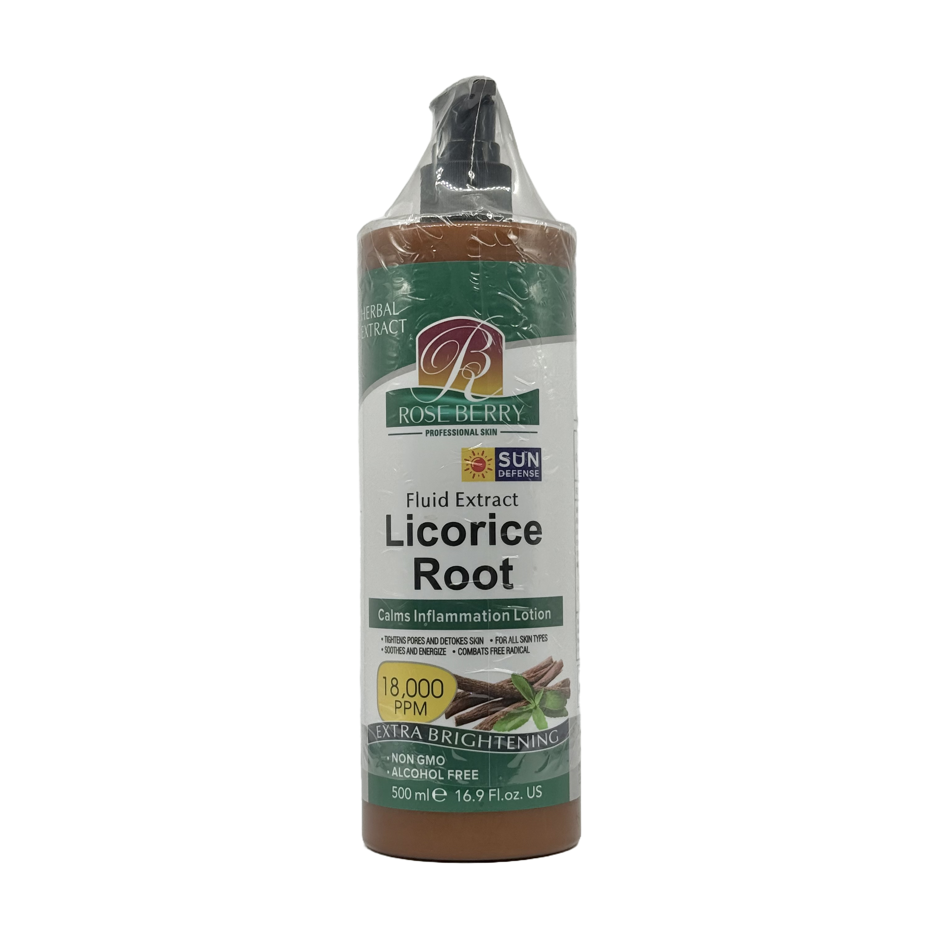 ROSE BERRY Fluid Extract Licorice Root Cream Body Lotion 500g - لوشن روز بيري بخلاصة جذور العرقسوس لتفتيح الجسم 500 جم