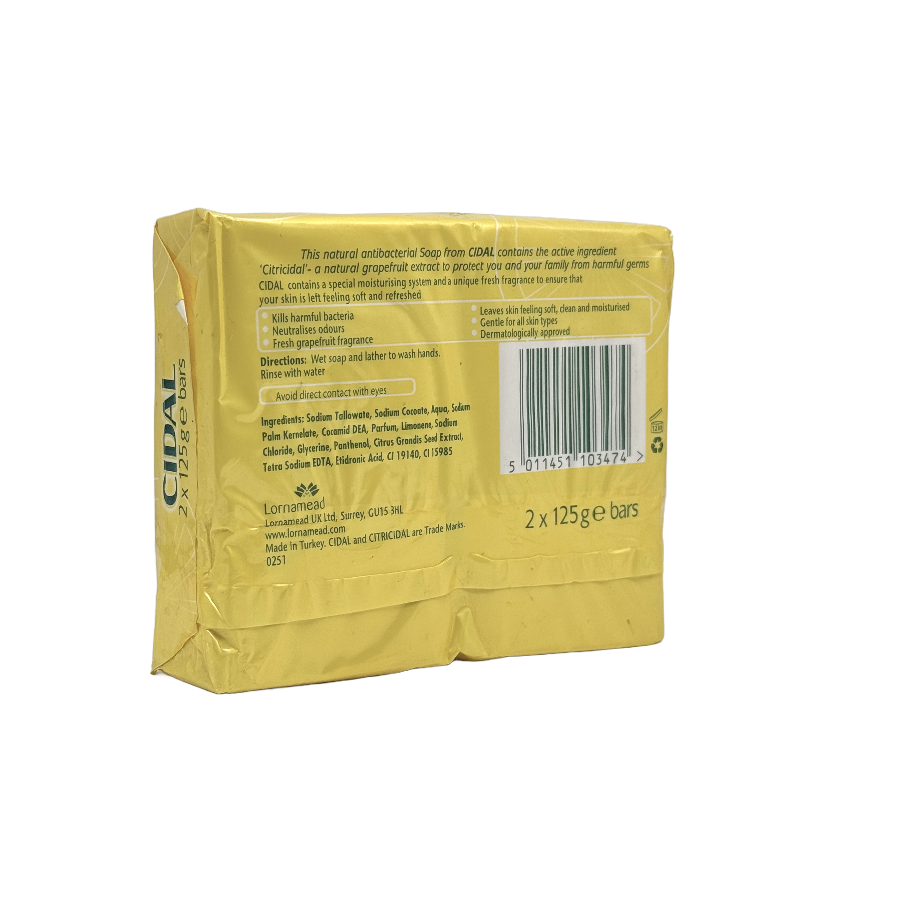 Cidal Antibacterial Cleansing Bar Twin Pack - صابون سيدال المطهر المضاد للبكتيريا عبوتين