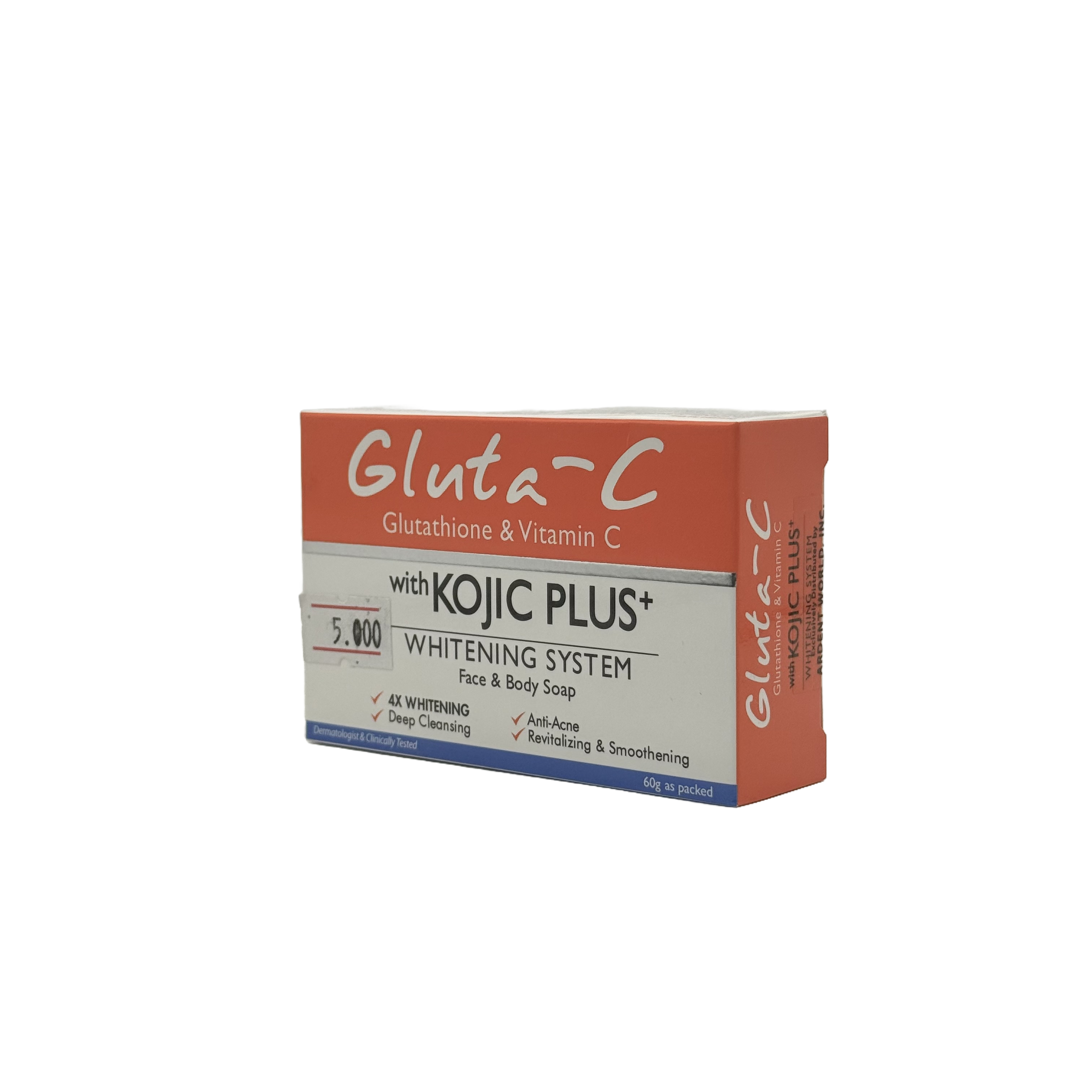 Gluta C Face & Body Soap With Kojic Plus Whitening System 60g - صابون غلوتا سي للوجه والجسم بنظام كوجيك بلس للتفتيح 60 جم