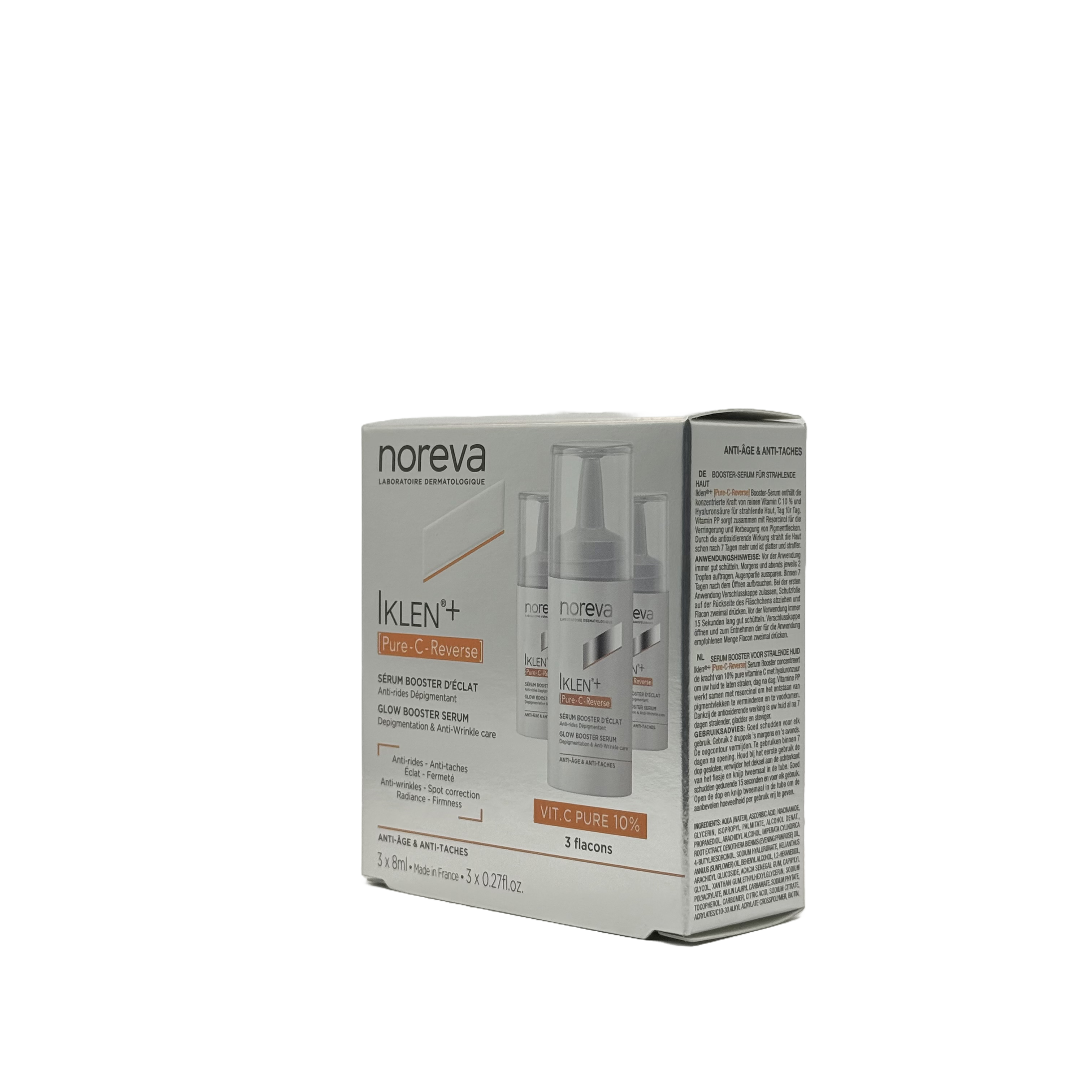 Noreva Iklen Plus Pure C Reverse Glow Booster Serum 3x8ml - نوريفا إيكلين بلس بيور سي ريفرس سيروم معزز الإشراقة 3×8 مل