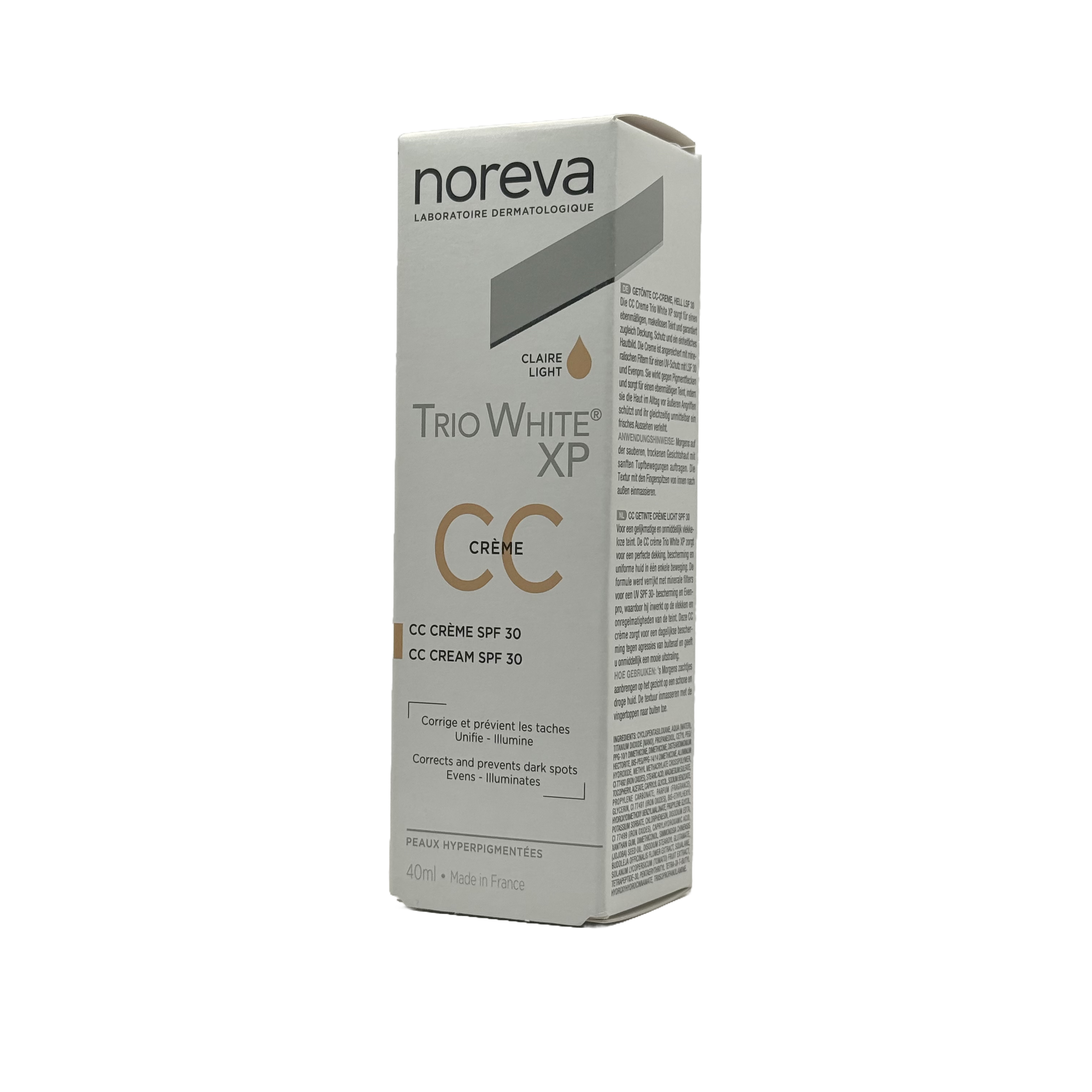 Noreva Trio White XP CC Cream SPF 30 Light 40 ml - نوريفا تريو وايت إكس بي سي سي كريم مع حماية SPF 30 لايت 40 مل