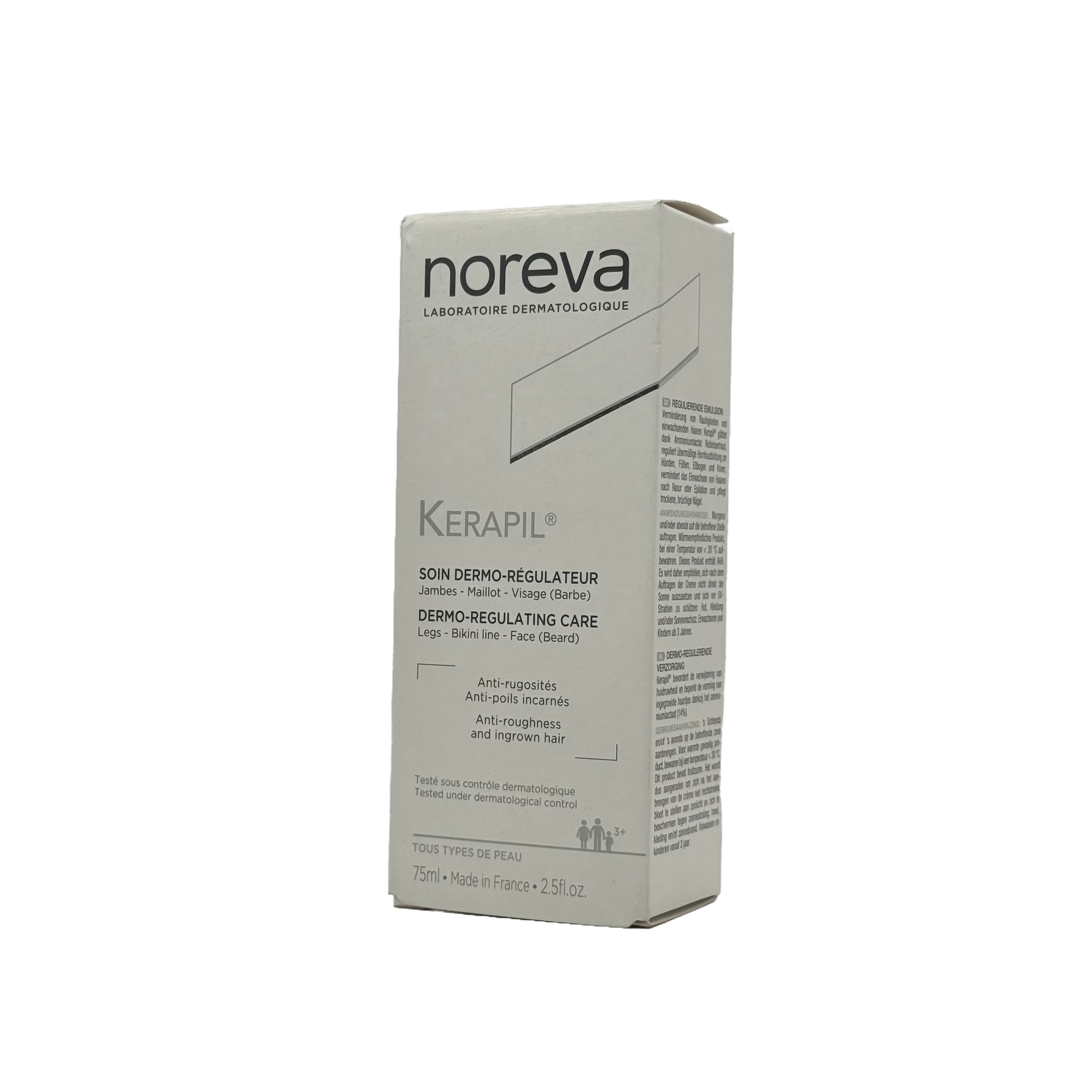 Noreva Kerapil Dermo-regulating Care Legs Bikini Beard 75 ml - نوريفا كيرابيل عناية منظمة للبشرة للساقين والبكيني واللحية 75 مل