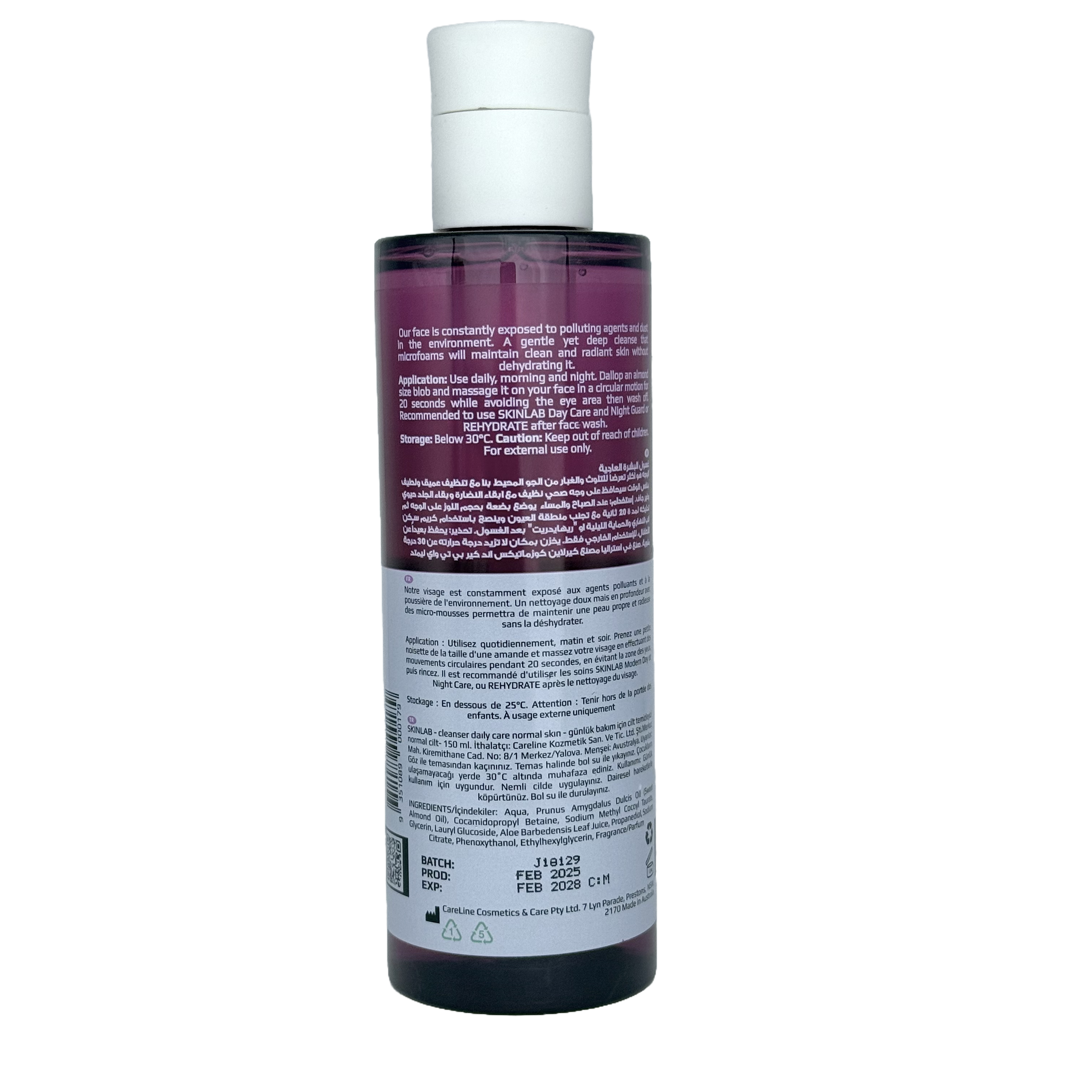 Skinlab Cleanser Daily Care Normal Combination Skin 200 ml - سكن لاب غسول العناية اليومية للبشرة العادية والمختلطة 200 مل
