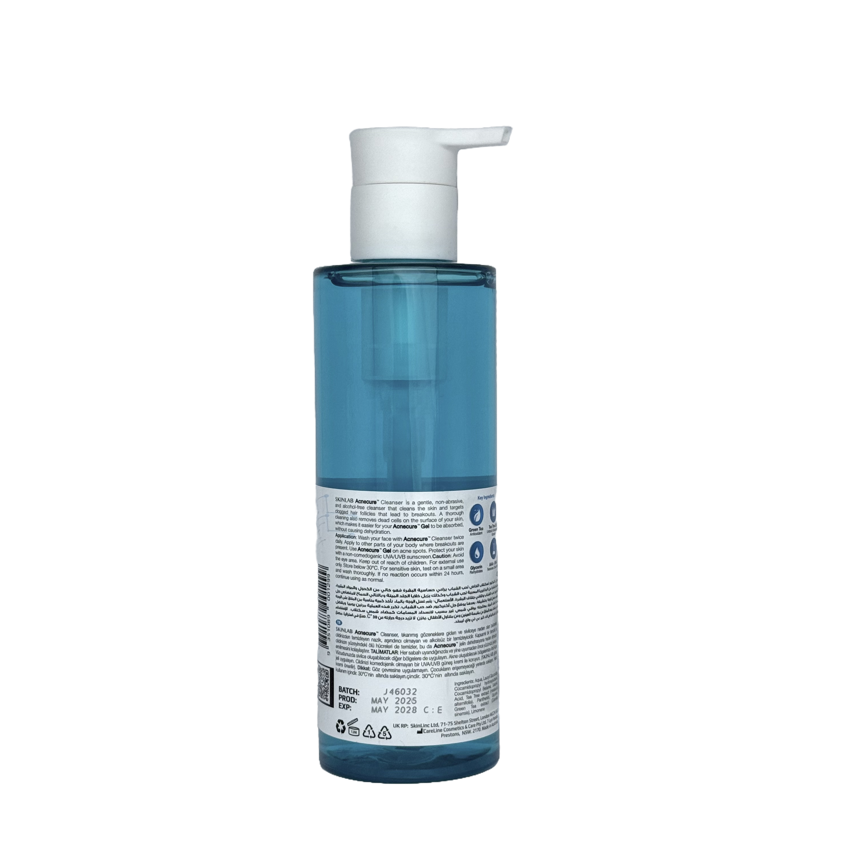 Skinlab AcneCure Cleanser 200 ml - سكن لاب غسول أكني كيور 200 مل