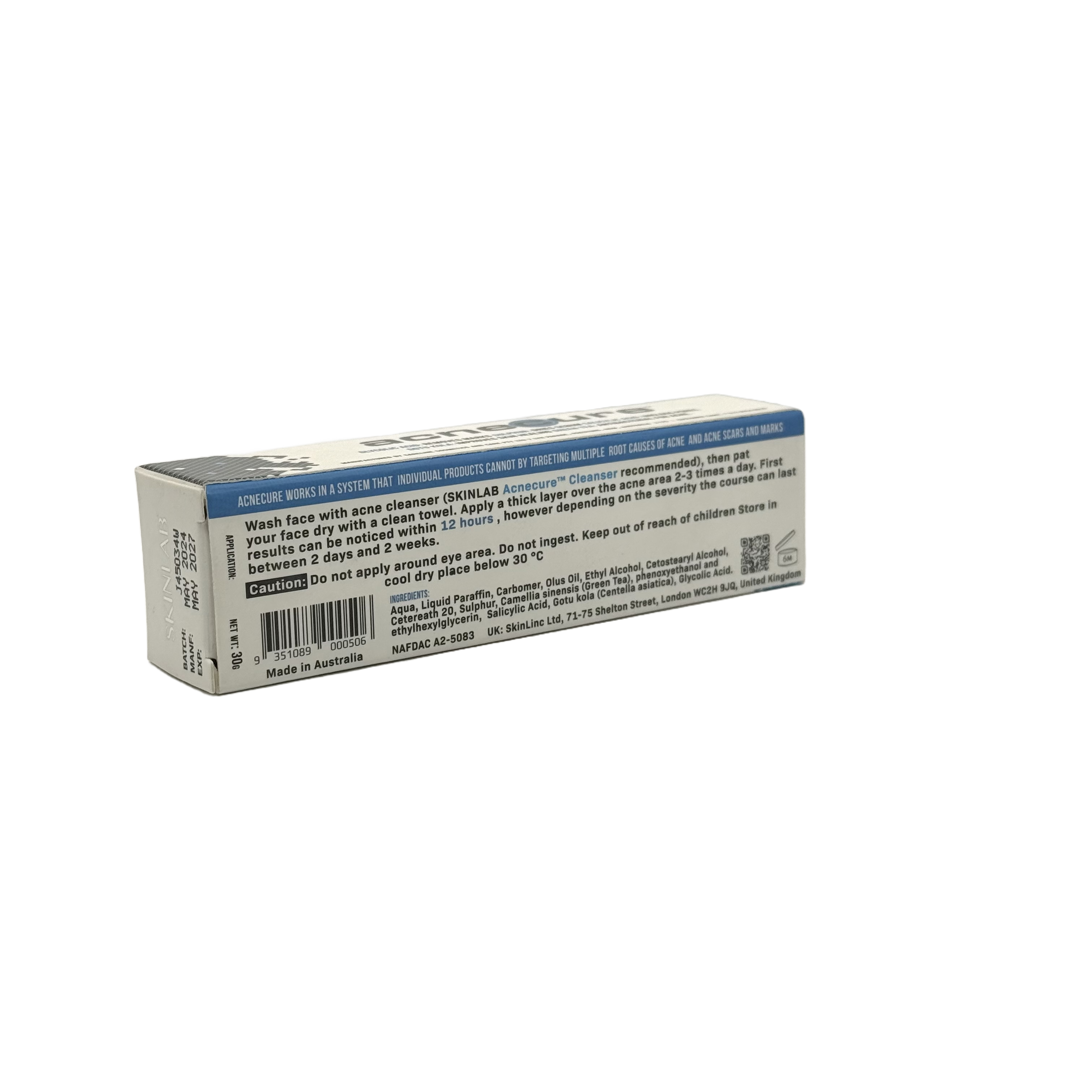 Skinlab Acnecure Anti Acne Gel 30 g - سكن لاب أكني كيور جل مضاد لحب الشباب 30 جم
