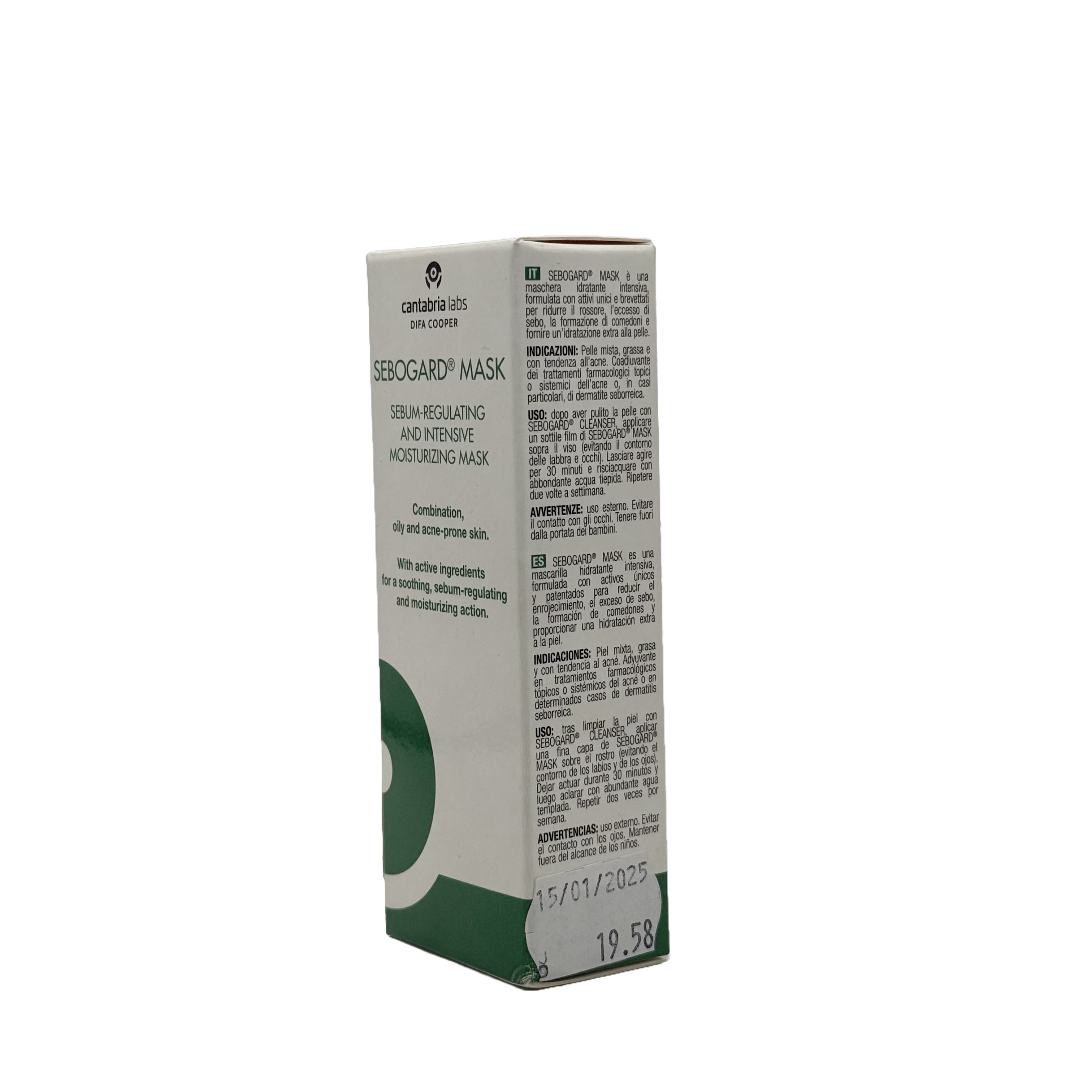 Difa Cooper Sebogard Intensive Moisturizing Mask 25 ml - ديفا كوبر سيبوغارد ماسك ترطيب مكثف 25 مل