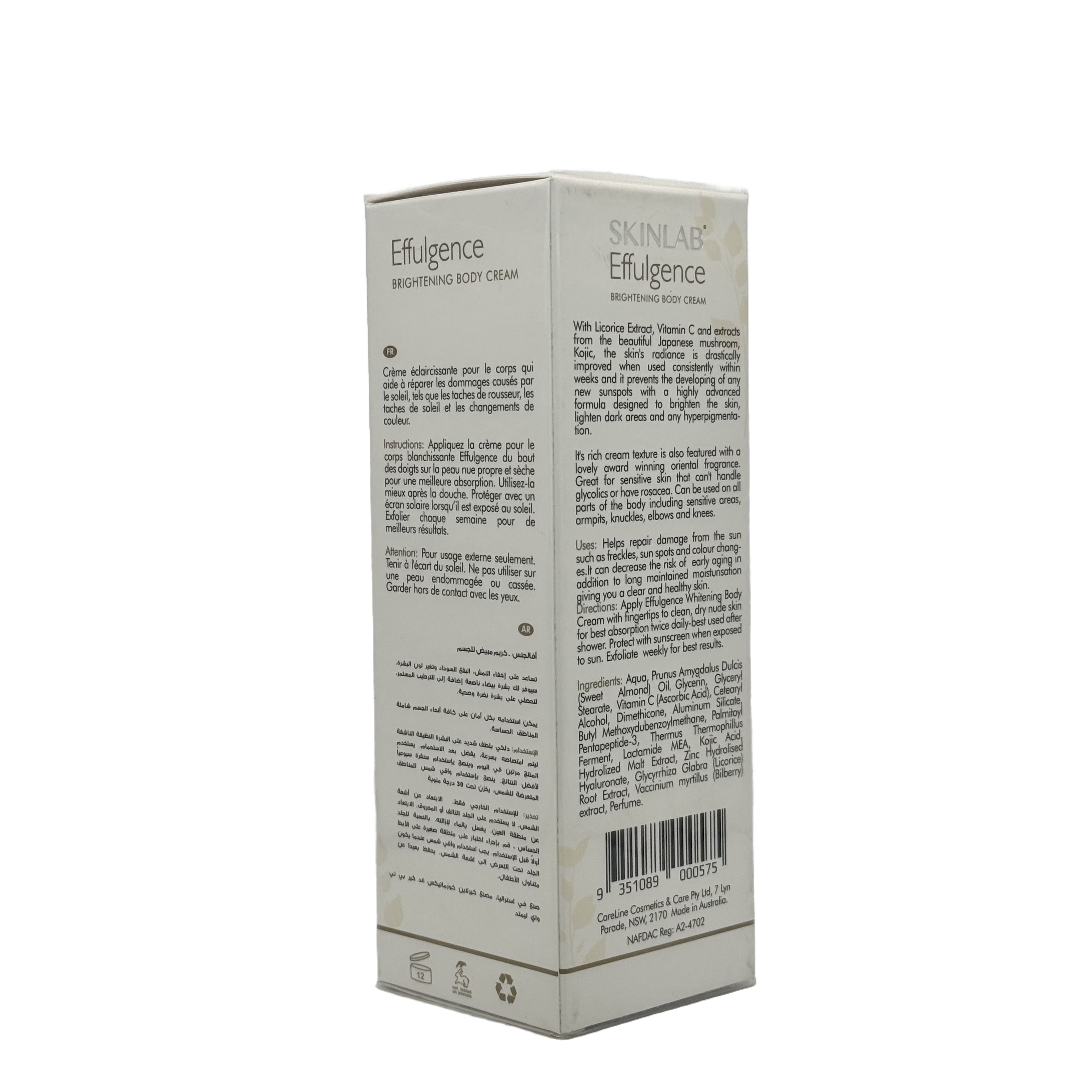Skinlab Effulgence Whitening Body Cream 120ml - سكين لاب إيفلجينس كريم تفتيح للجسم 120 مل