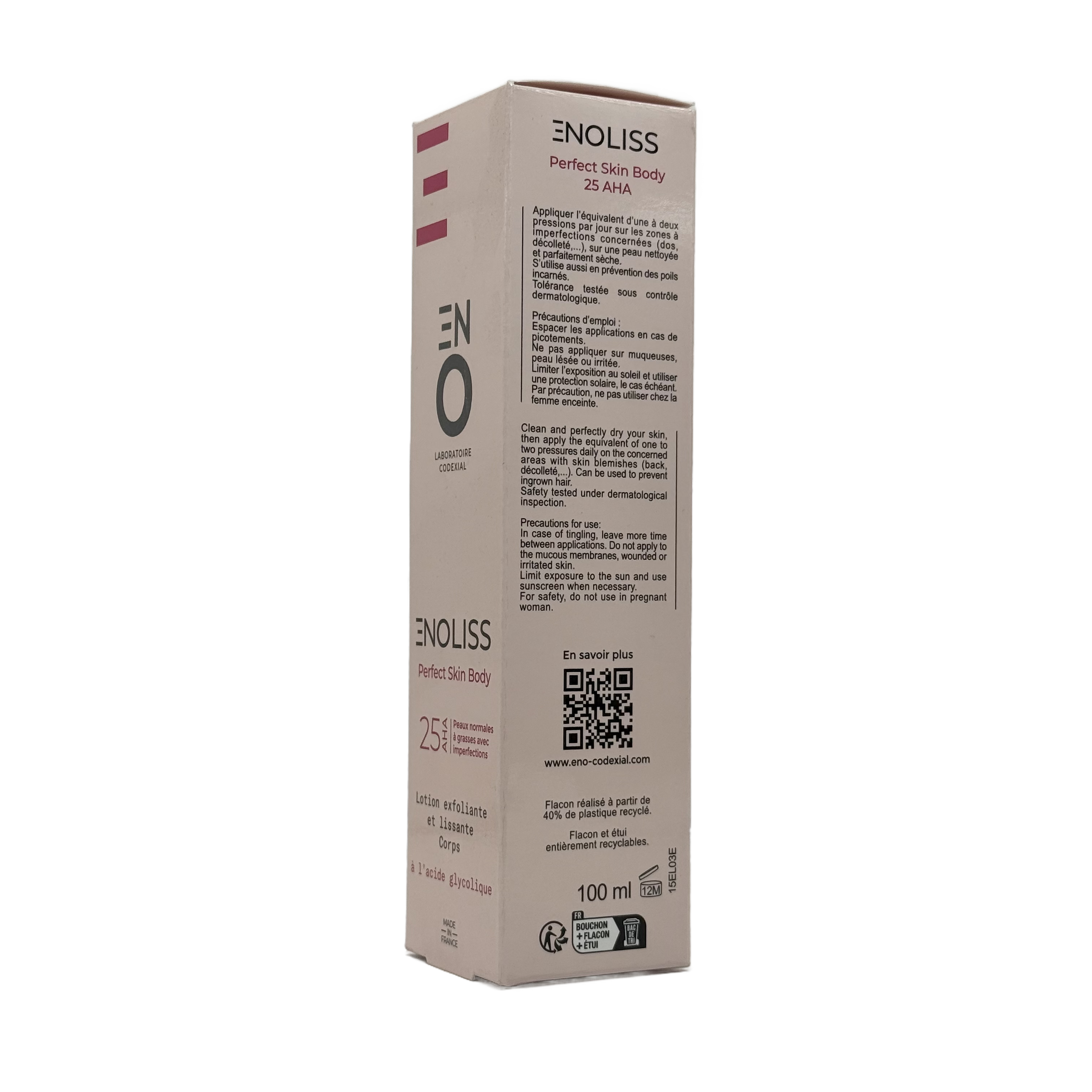 Codexial Enoliss Perfect Skin Body 25 AHA Exfoliating Body Lotion 100ml - كوديكسيال اينوليس بيرفكت سكين بودي 25 ايه اتش ايه لوشن مقشر للجسم 100 مل