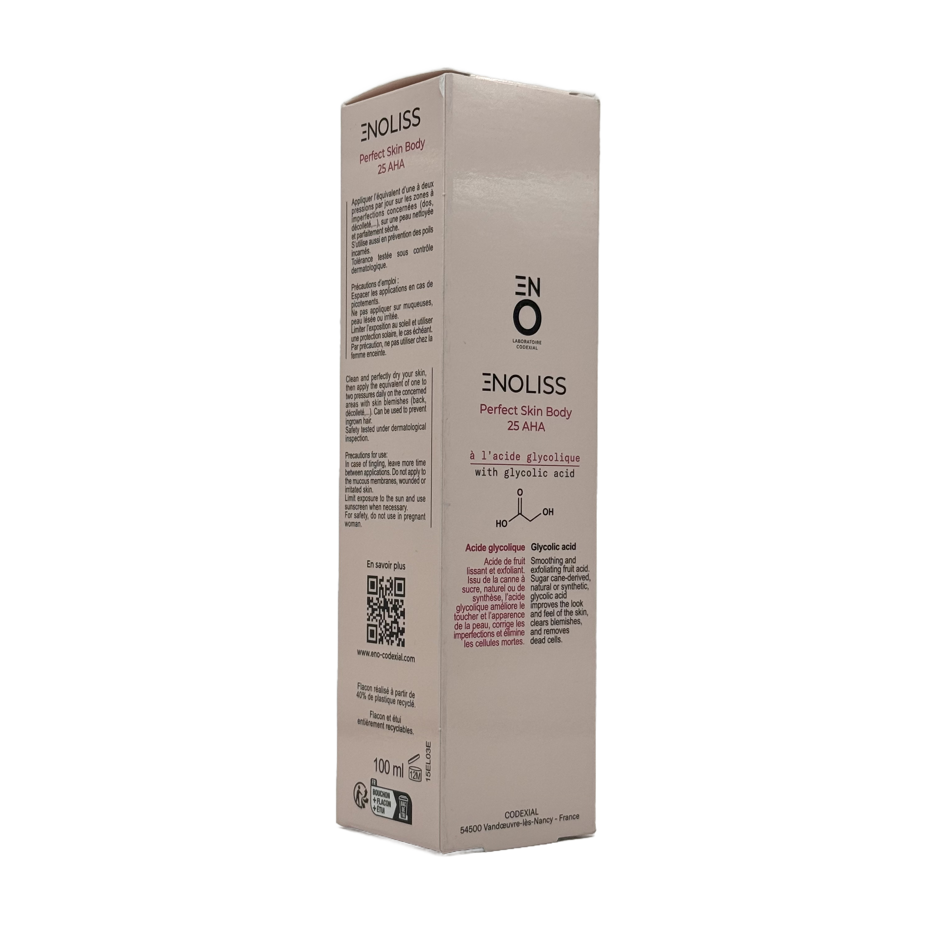 Codexial Enoliss Perfect Skin Body 25 AHA Exfoliating Body Lotion 100ml - كوديكسيال اينوليس بيرفكت سكين بودي 25 ايه اتش ايه لوشن مقشر للجسم 100 مل