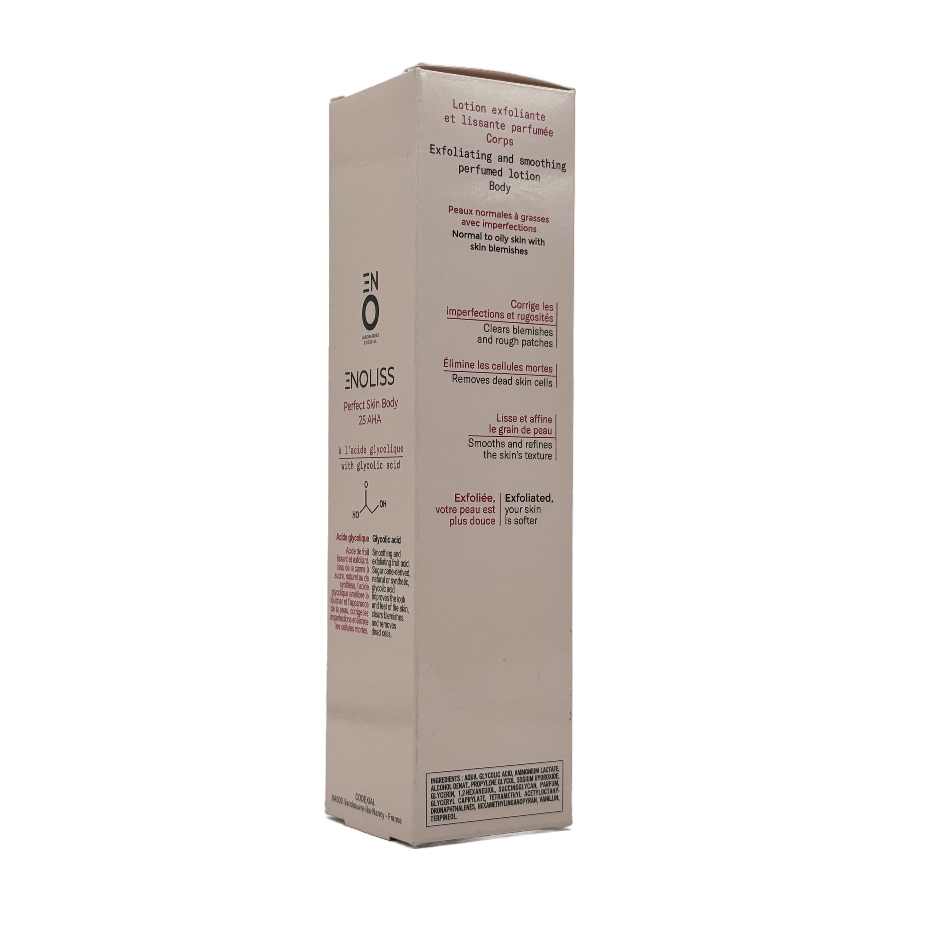 Codexial Enoliss Perfect Skin Body 25 AHA Exfoliating Body Lotion 100ml - كوديكسيال اينوليس بيرفكت سكين بودي 25 ايه اتش ايه لوشن مقشر للجسم 100 مل
