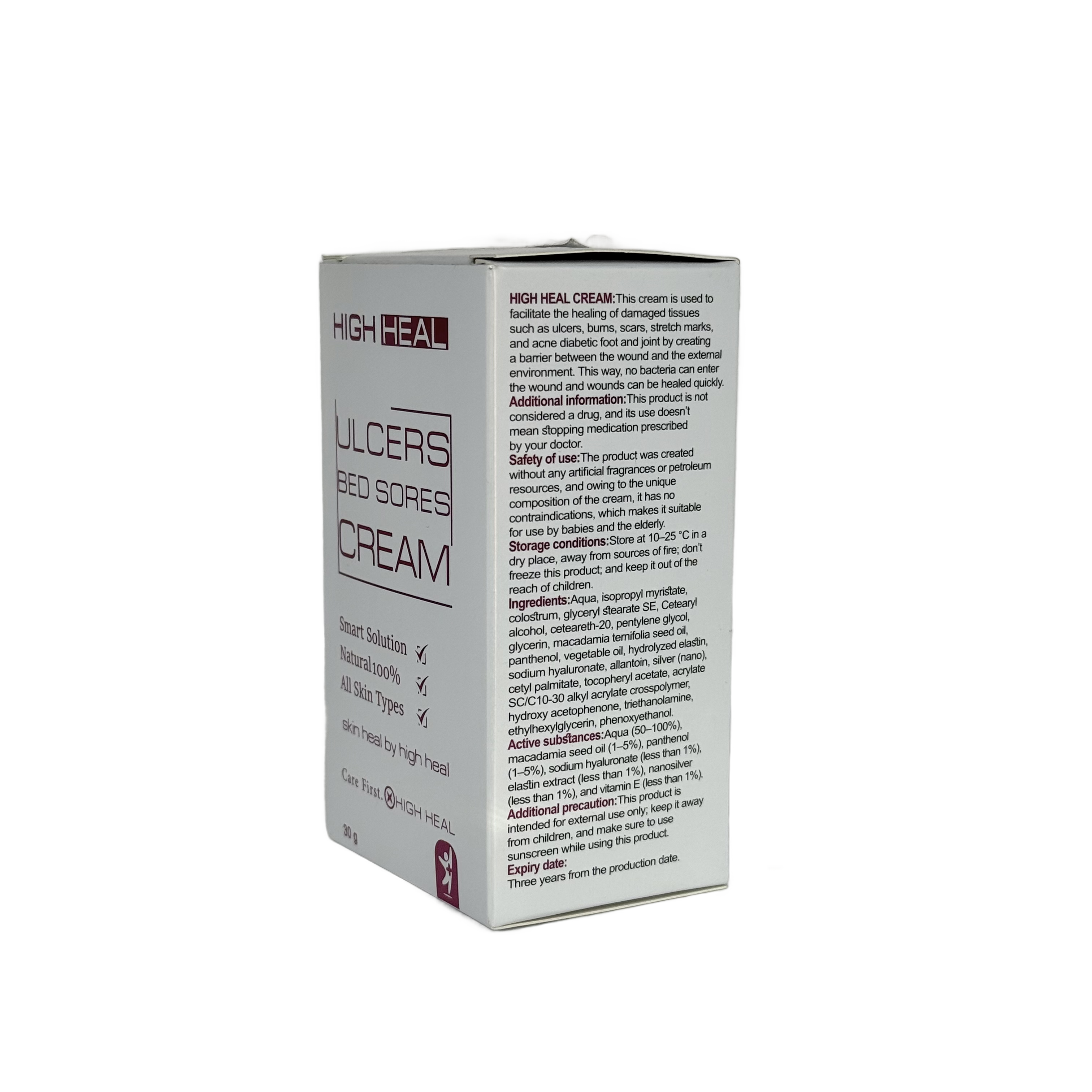 High Heal Ulcers Bed Sores Cream 30g - هاي هيل كريم القرحات وتقرحات الفراش 30 غ