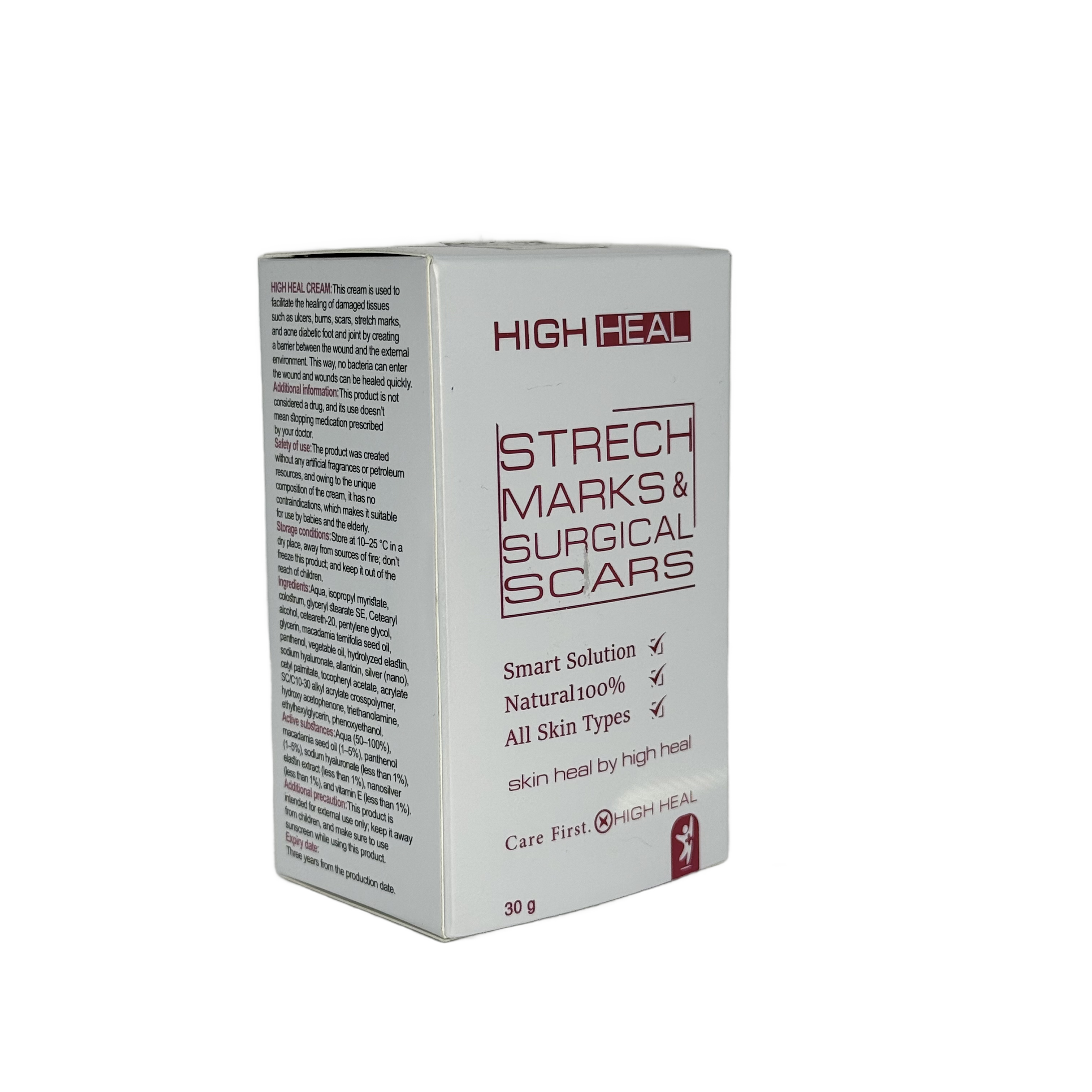 High Heal Stretch Marks Surgical Scars Cream 30g - هاي هيل كريم علامات التمدد والندوب الجراحية 30 غ