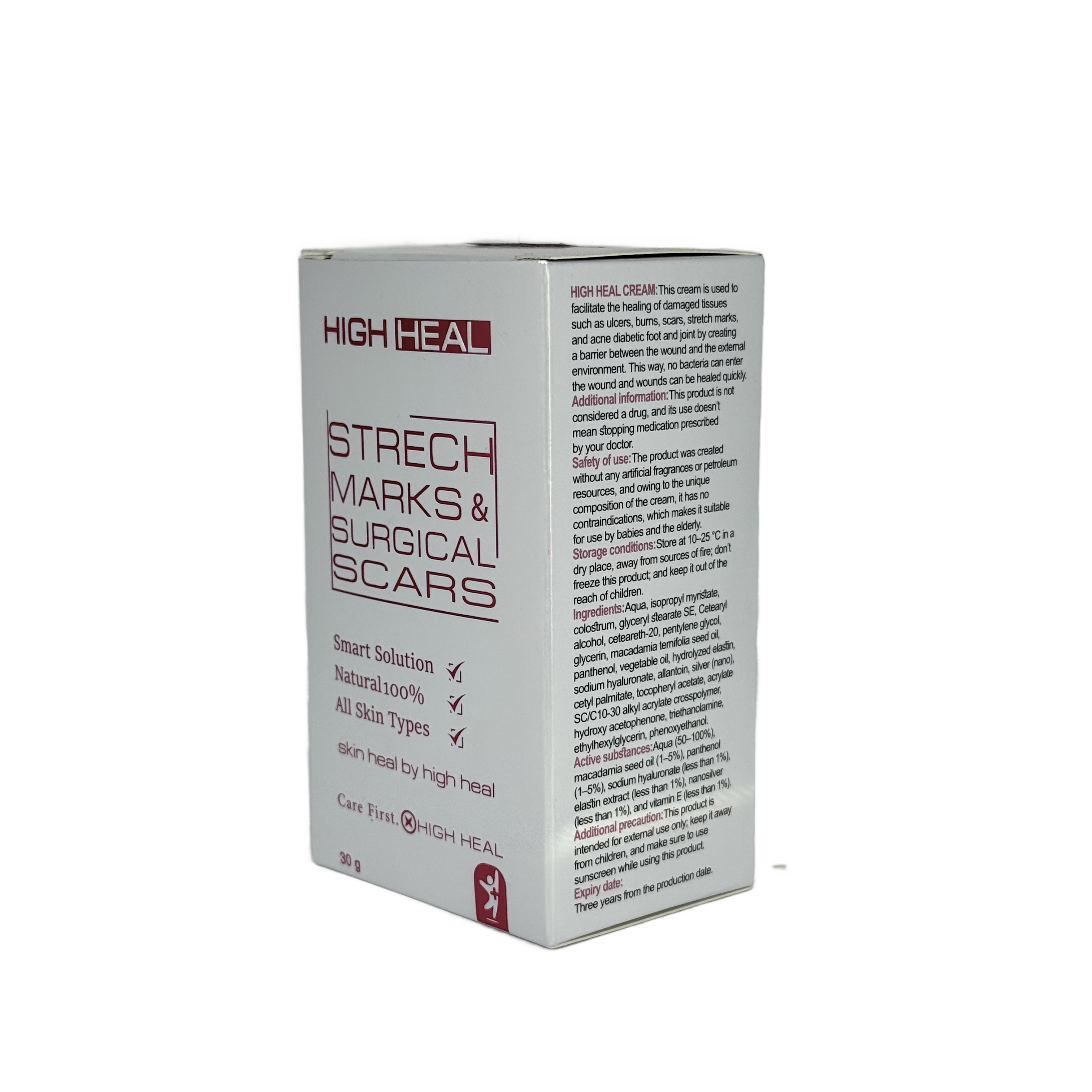 High Heal Stretch Marks Surgical Scars Cream 30g - هاي هيل كريم علامات التمدد والندوب الجراحية 30 غ