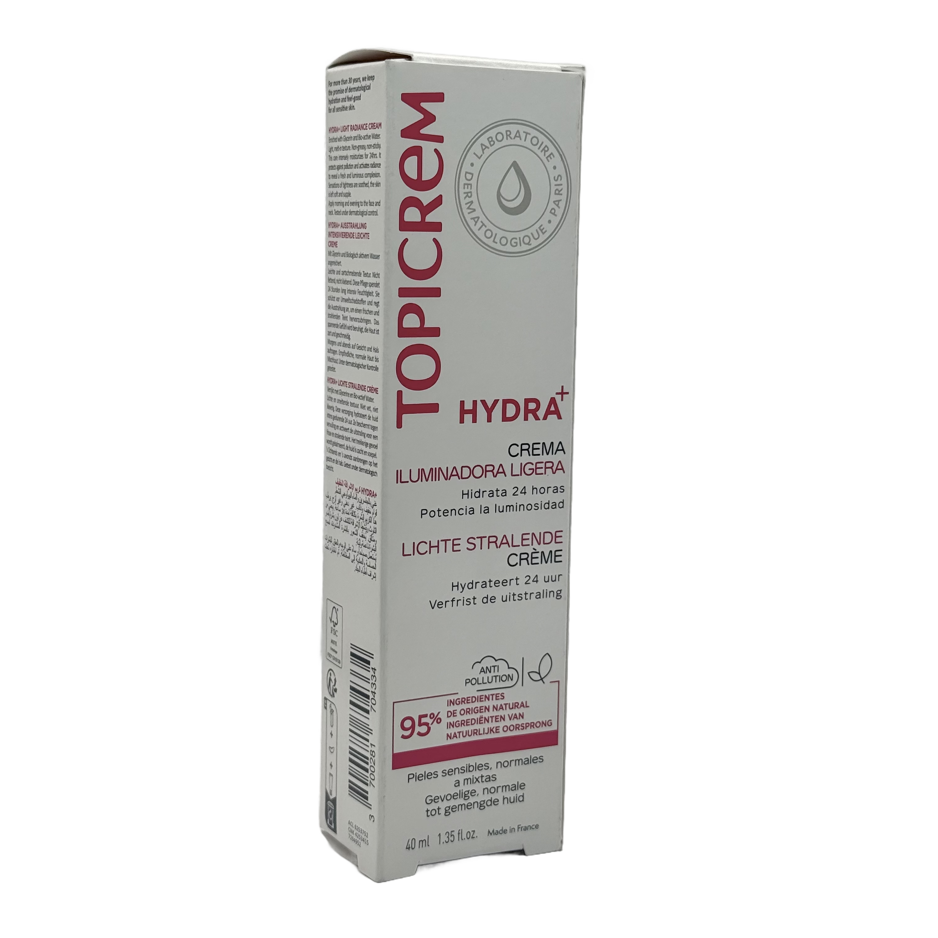 Topicrem HYDRA+ Light Moisturizing Radiance Face Cream 40ml - توبيكريم هيدرا بلس كريم مرطب خفيف ومضفي للإشراقة للوجه 40 مل