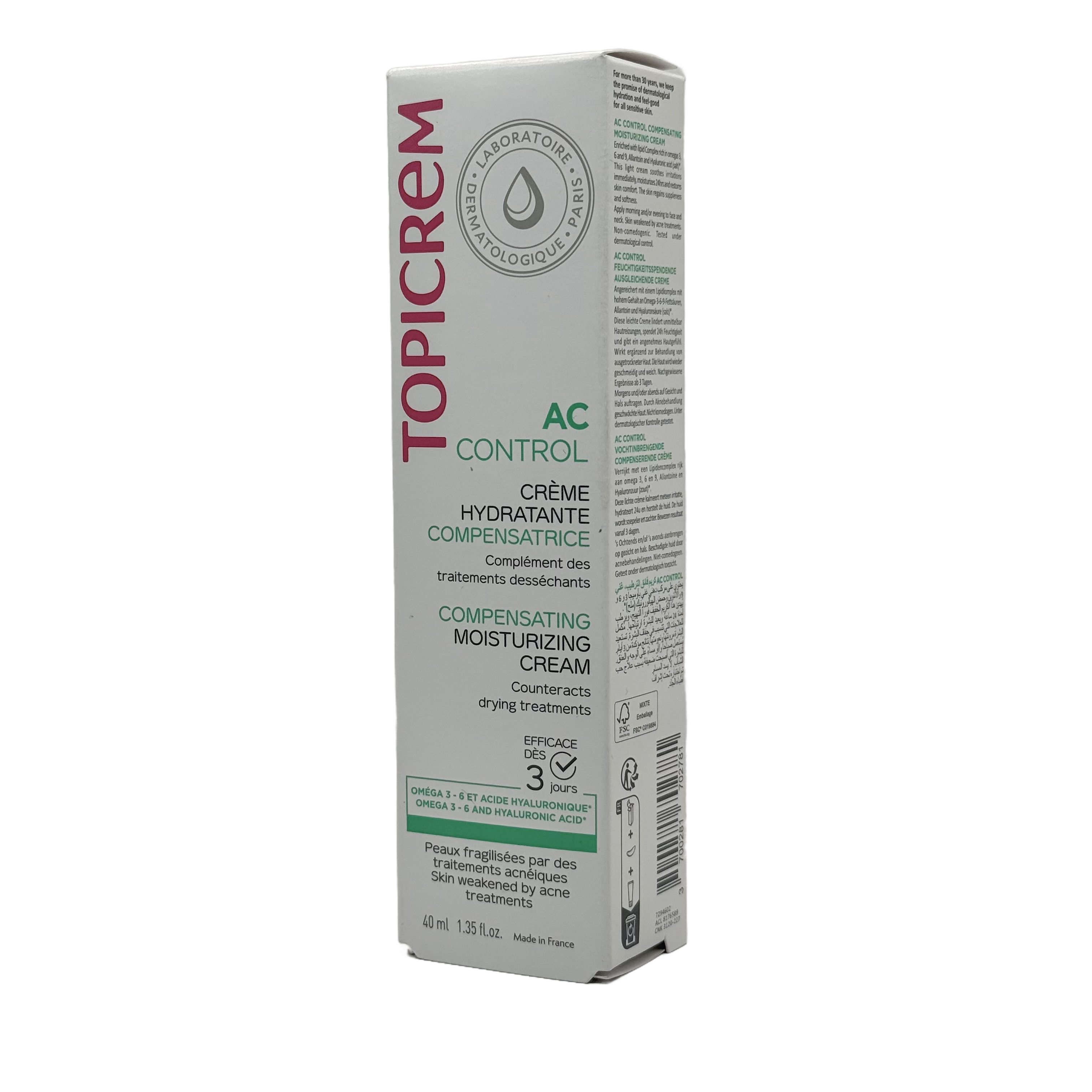 Topicrem AC Control Compensating Moisturizer 40ml - توبيكريم ايه سي كنترول كريم مرطب معوض 40 مل