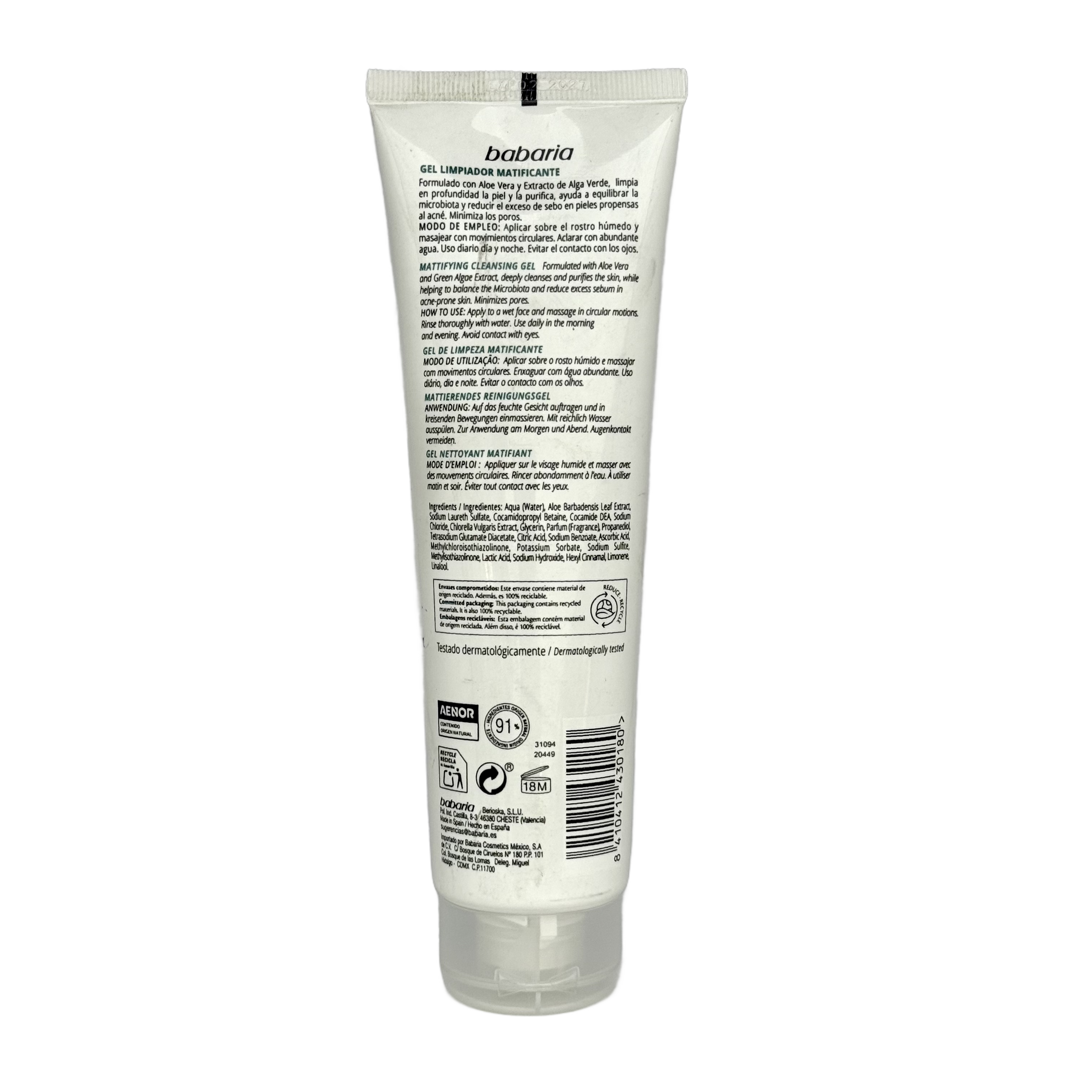 Babaria Gel Limpiador Matificante 150 ml - باباريا جل منظف مطفي 150 مل