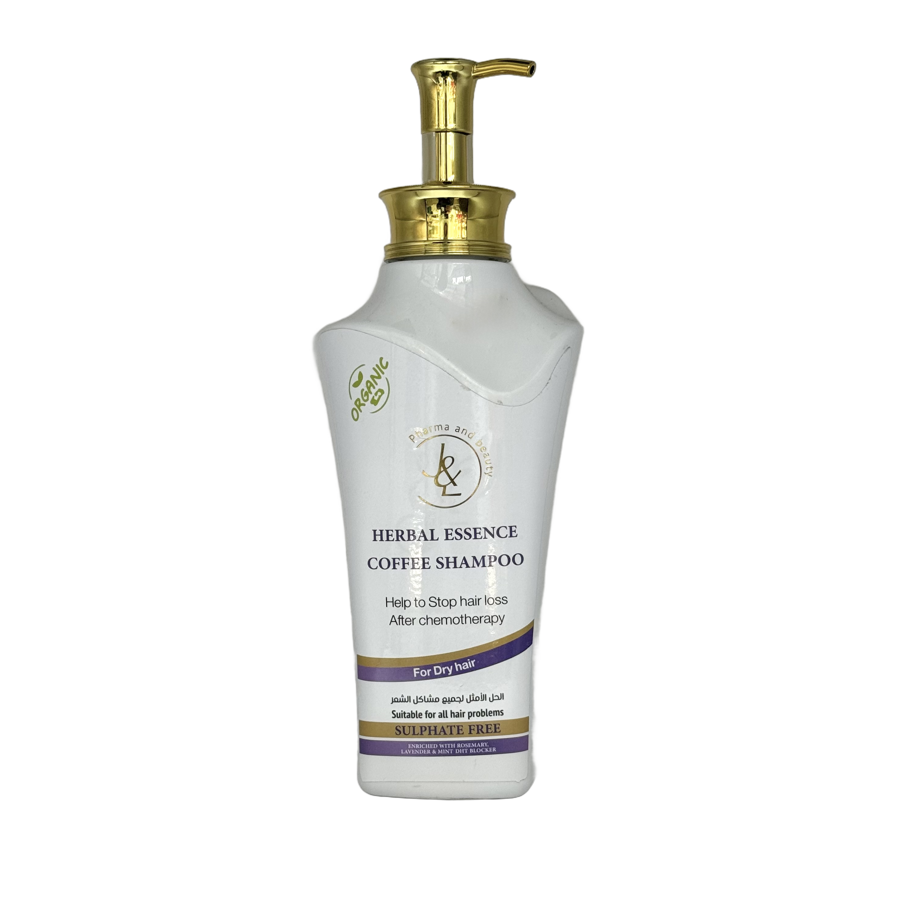 J&L Herbal Essence Coffee Shampoo 600ml - جي اند ال هيربال اسنس شامبو القهوة 600 مل