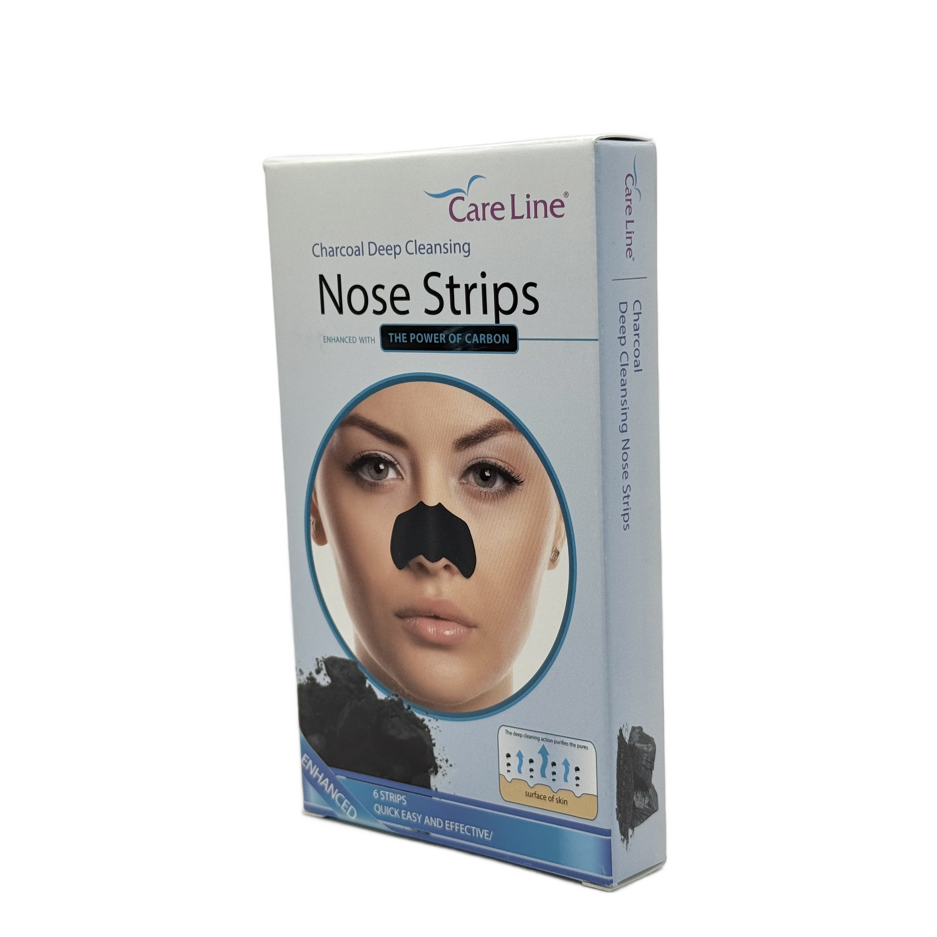Careline Charcoal Nose Pore Strips 6 strips - شرائط مسام الأنف كيرلاين بالفحم 6 شرائط