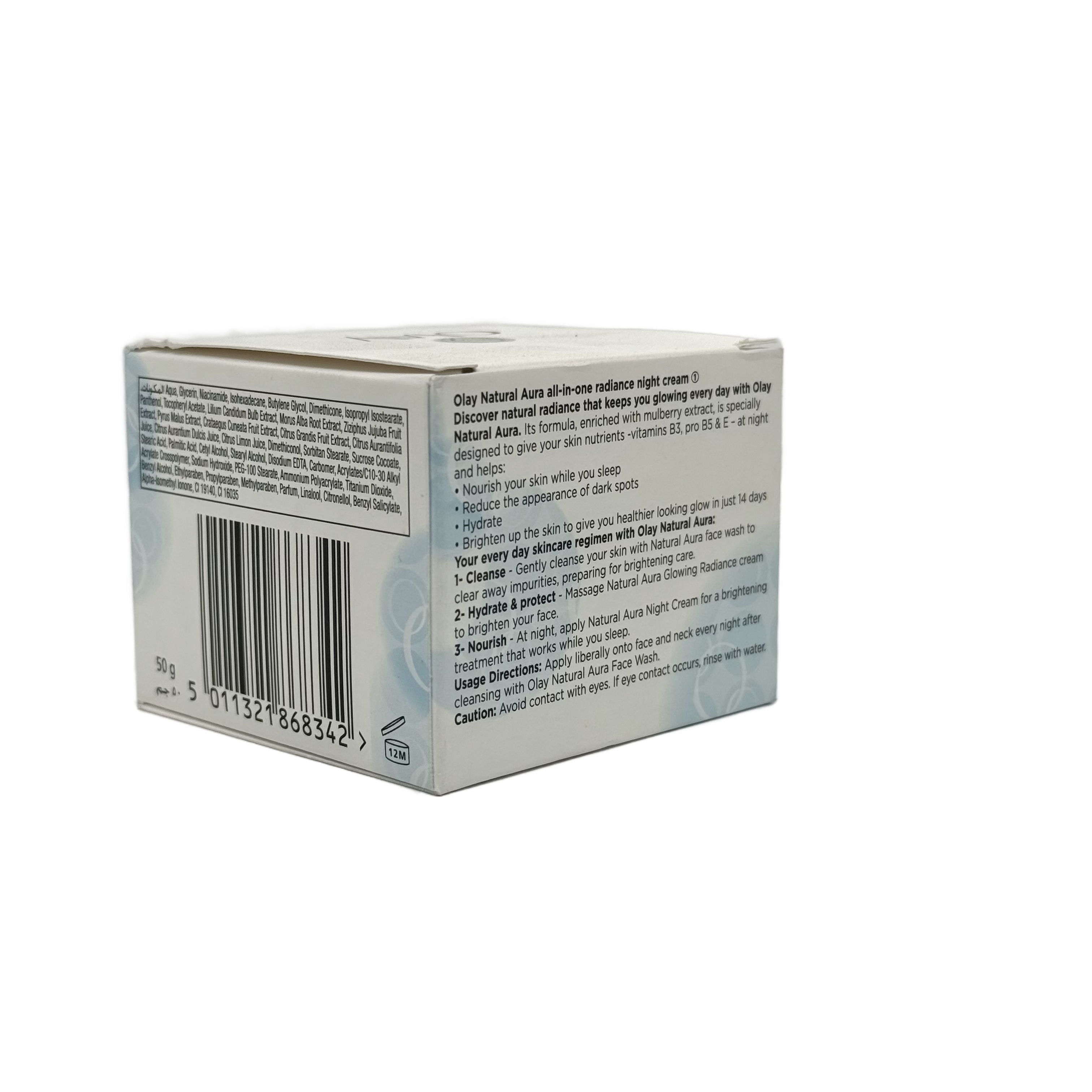 Olay Natural Aura Night All-in-One Radiance Cream 50 g - كريم أولاي ناتشورال أورا الليلي للإشراقة 50 غ