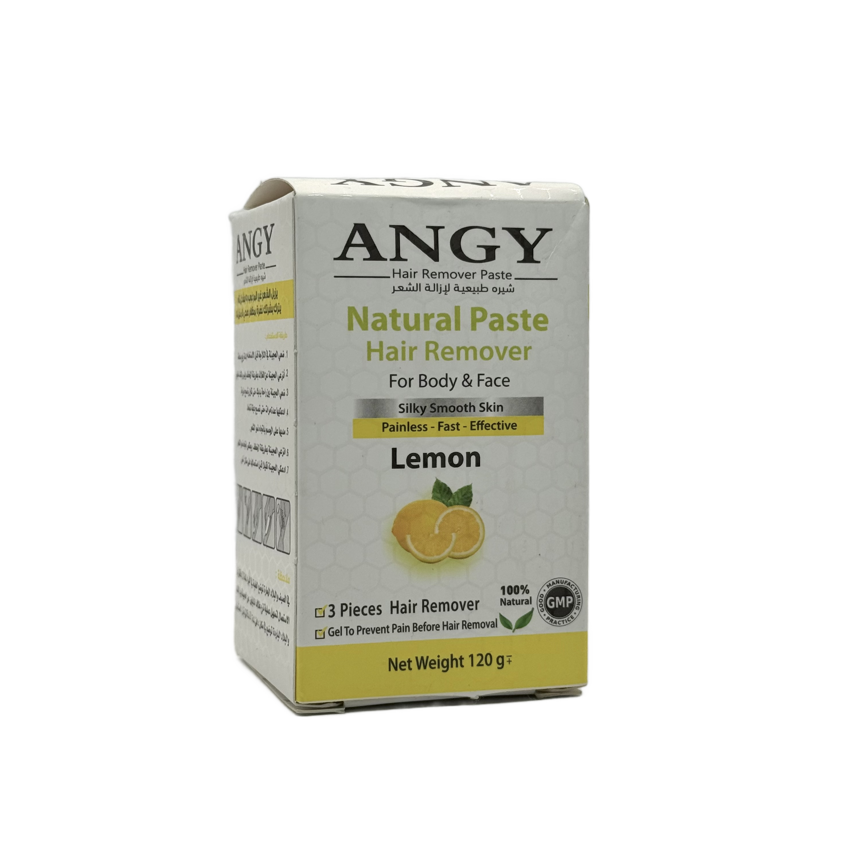 Angy Natural Hair Removal Paste Lemon 120 g - معجون أنجي الطبيعي لإزالة الشعر بالليمون 120 غ
