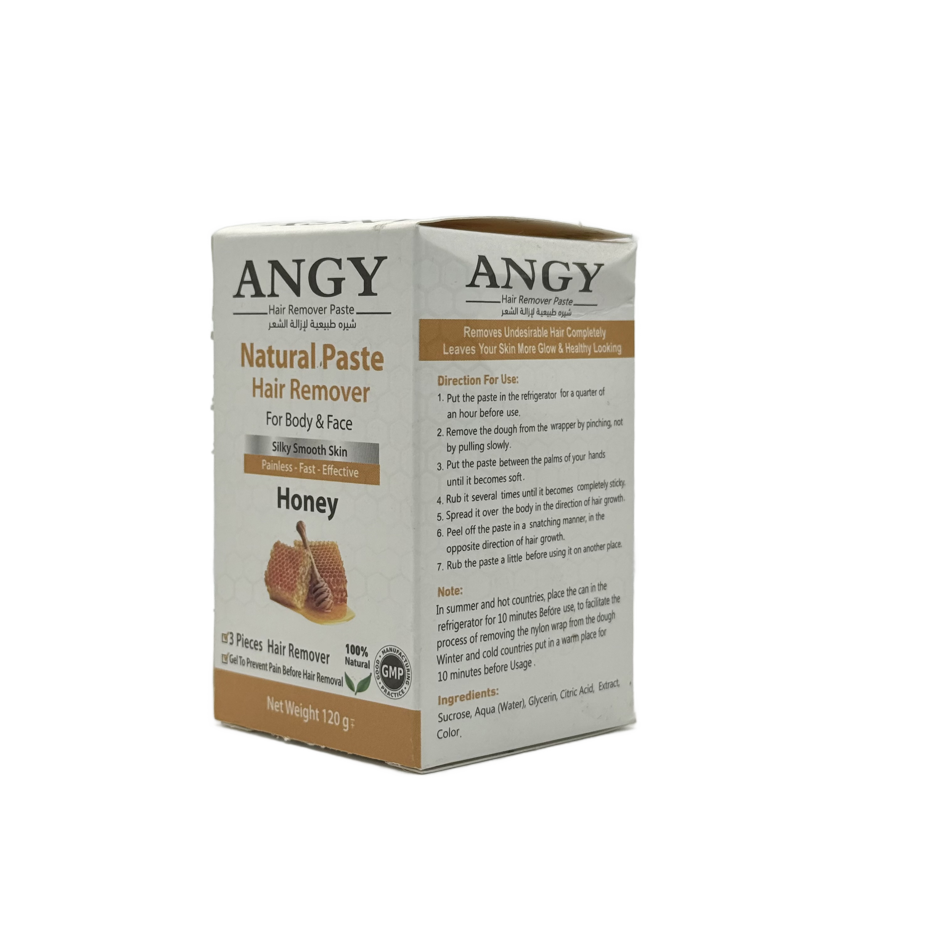 Angy Natural Hair Removal Paste Honey 120 g - معجون أنجي الطبيعي لإزالة الشعر بالعسل 120 غ