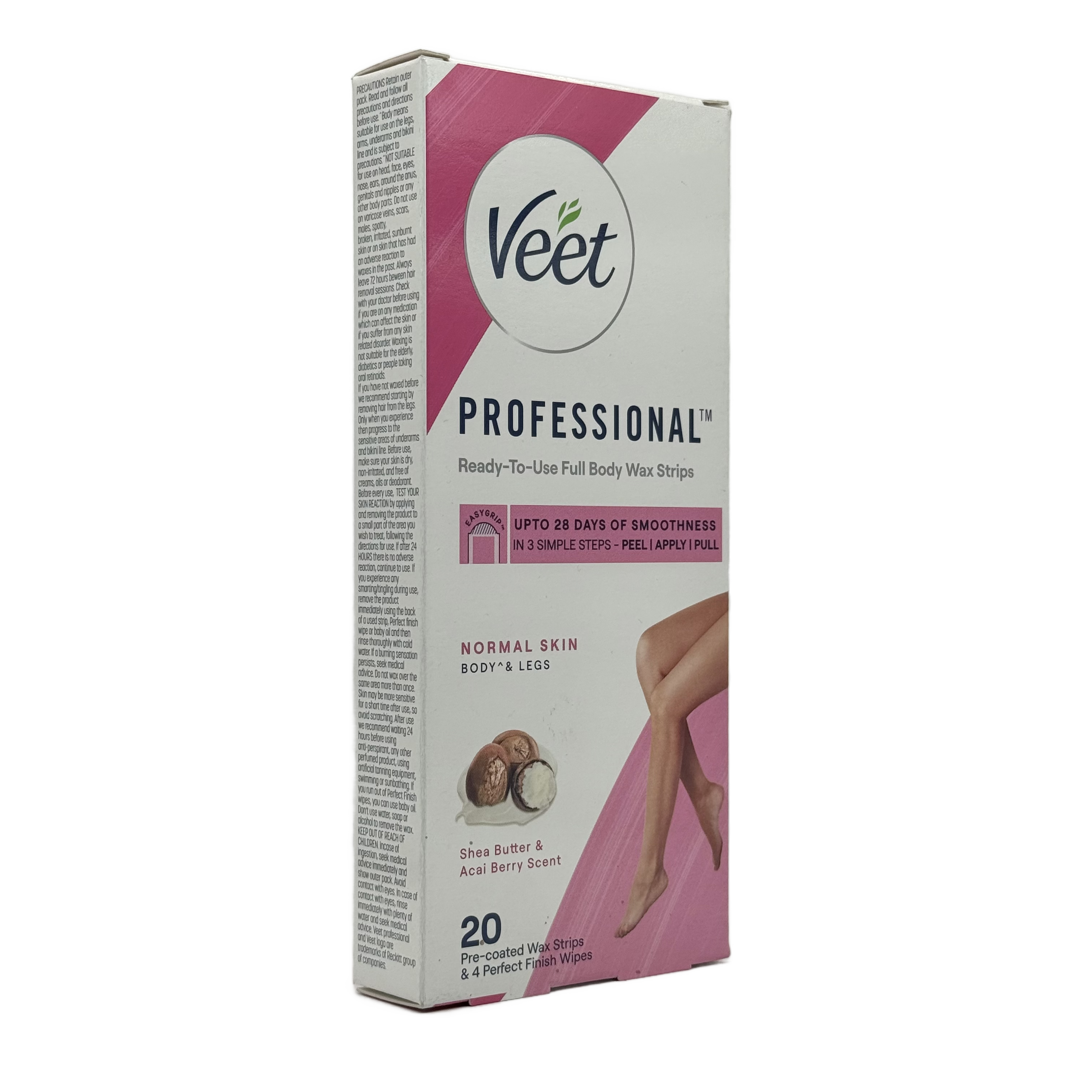 Veet Wax Strips Normal Skin 20 Pieces - شرائط شمع فيت للبشرة العادية 20 قطعة