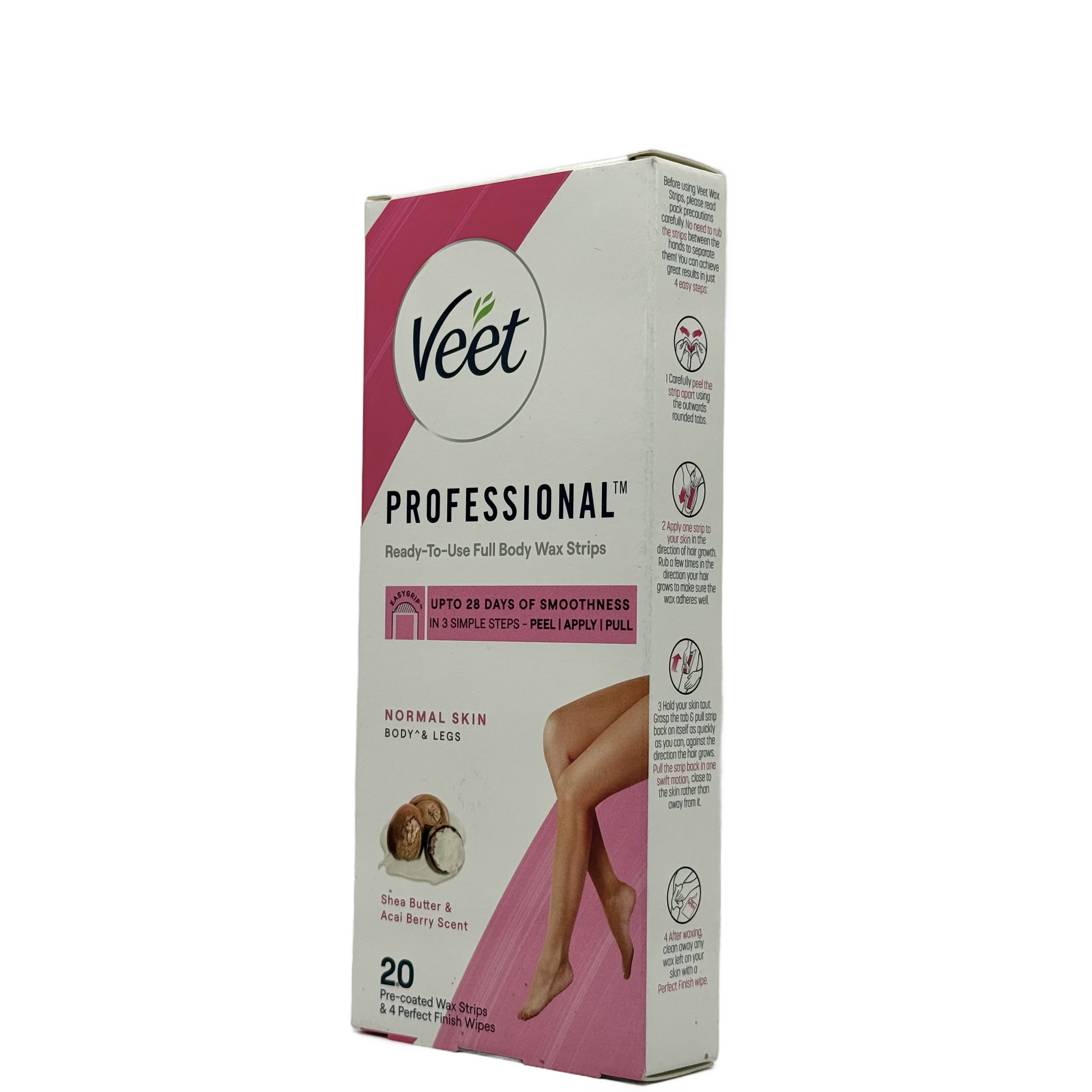 Veet Wax Strips Normal Skin 20 Pieces - شرائط شمع فيت للبشرة العادية 20 قطعة