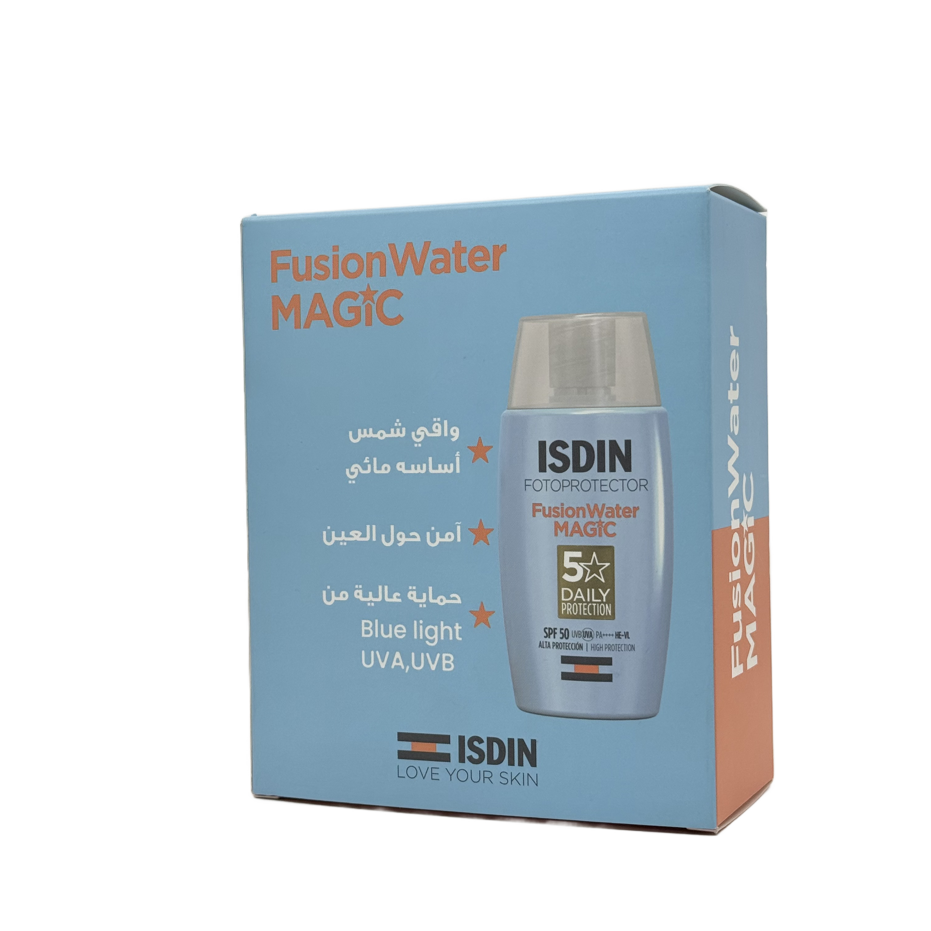 ISDIN Fotoprotector Fusion Water SPF 50 PA+++ 50ml + ISDIN Micellar Solution 400ml - ايزدين فوتوبروتكتور فيوجن ووتر SPF 50 PA+++ 50 مل + ايزدين محلول ميسيلار 400 مل