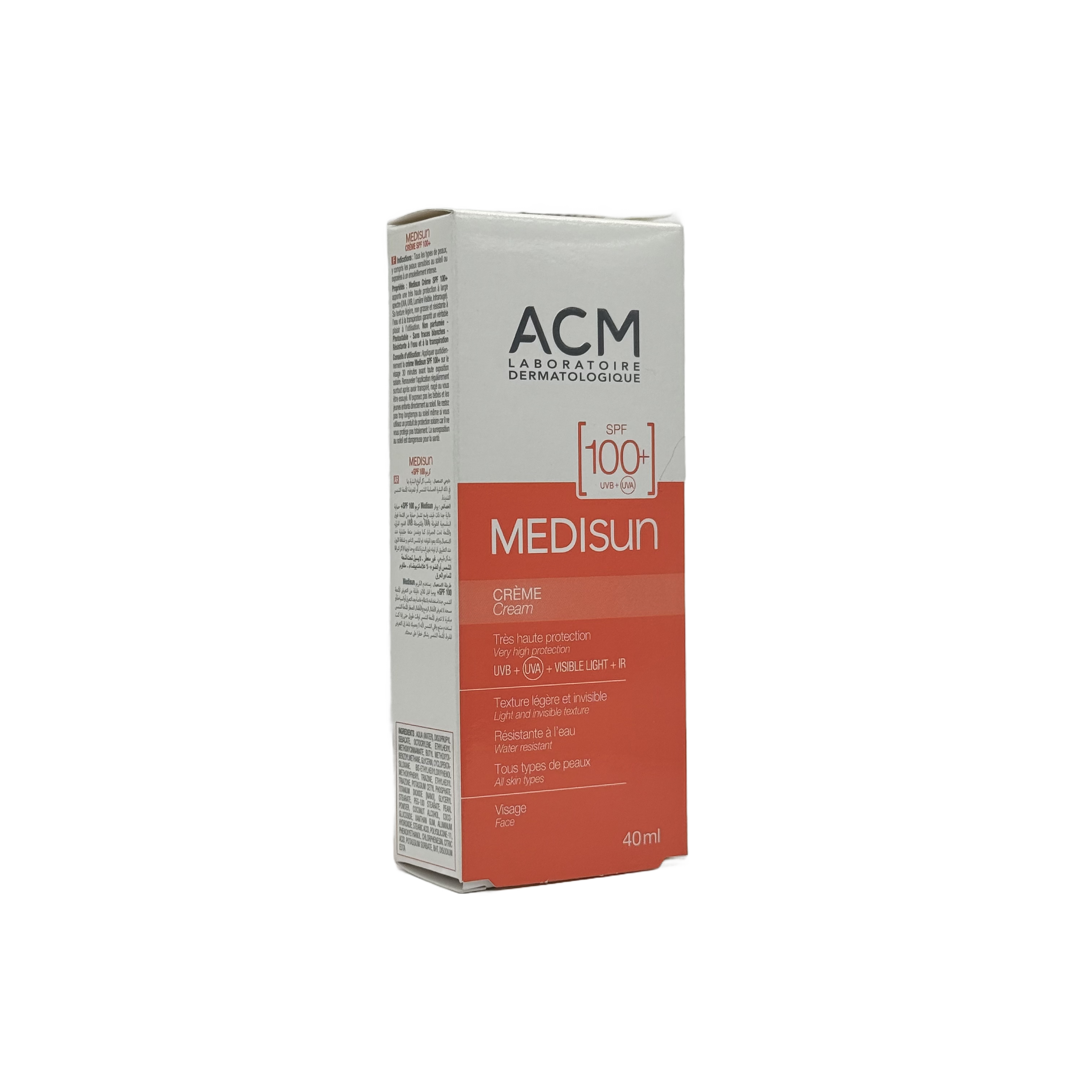 ACM Medisun Invisible Sunscreen Cream SPF 50+ 40ml - اي سي ام ميديسن كريم واقي شمس غير مرئي SPF 50+ 40 مل
