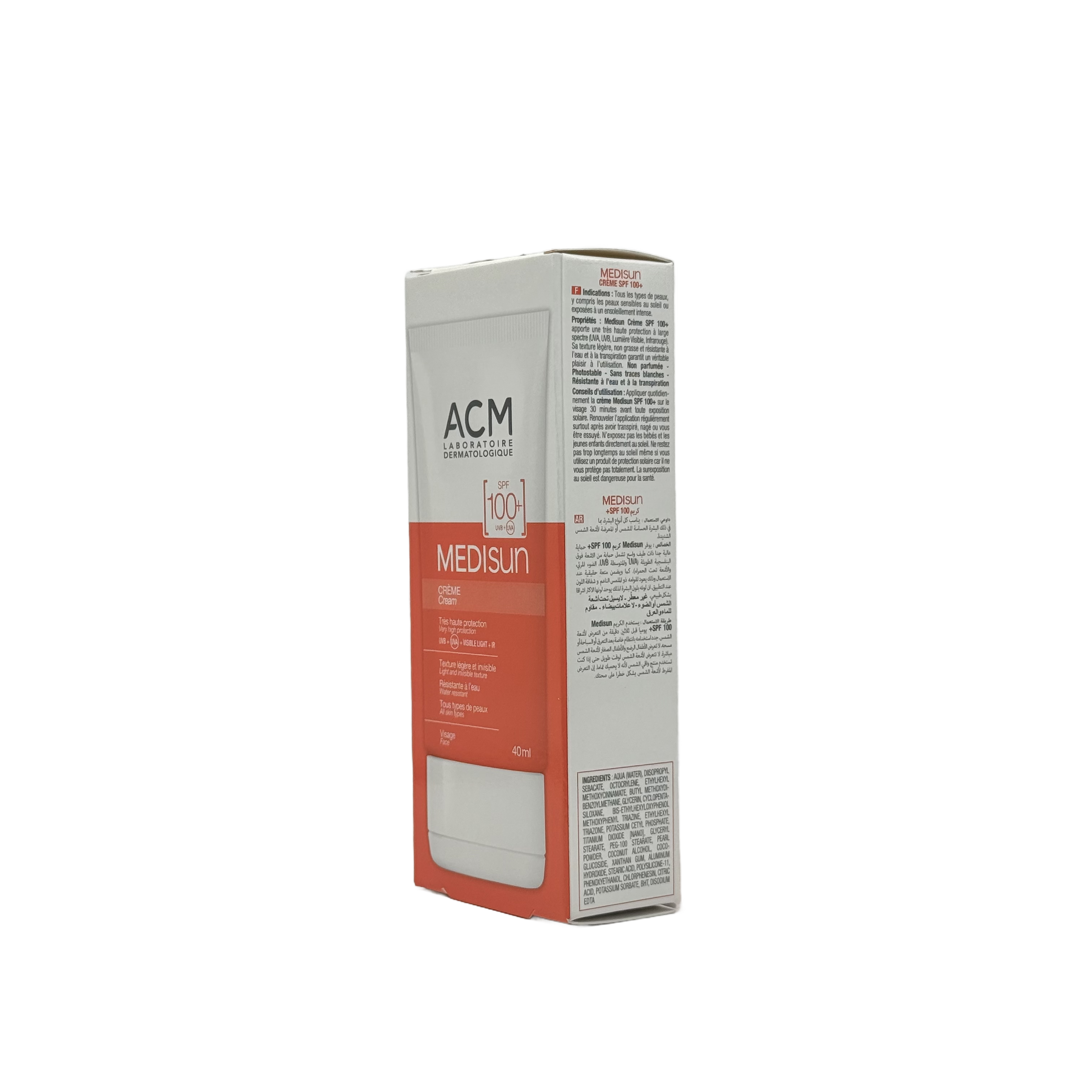 ACM Medisun Invisible Sunscreen Cream SPF 50+ 40ml - اي سي ام ميديسن كريم واقي شمس غير مرئي SPF 50+ 40 مل