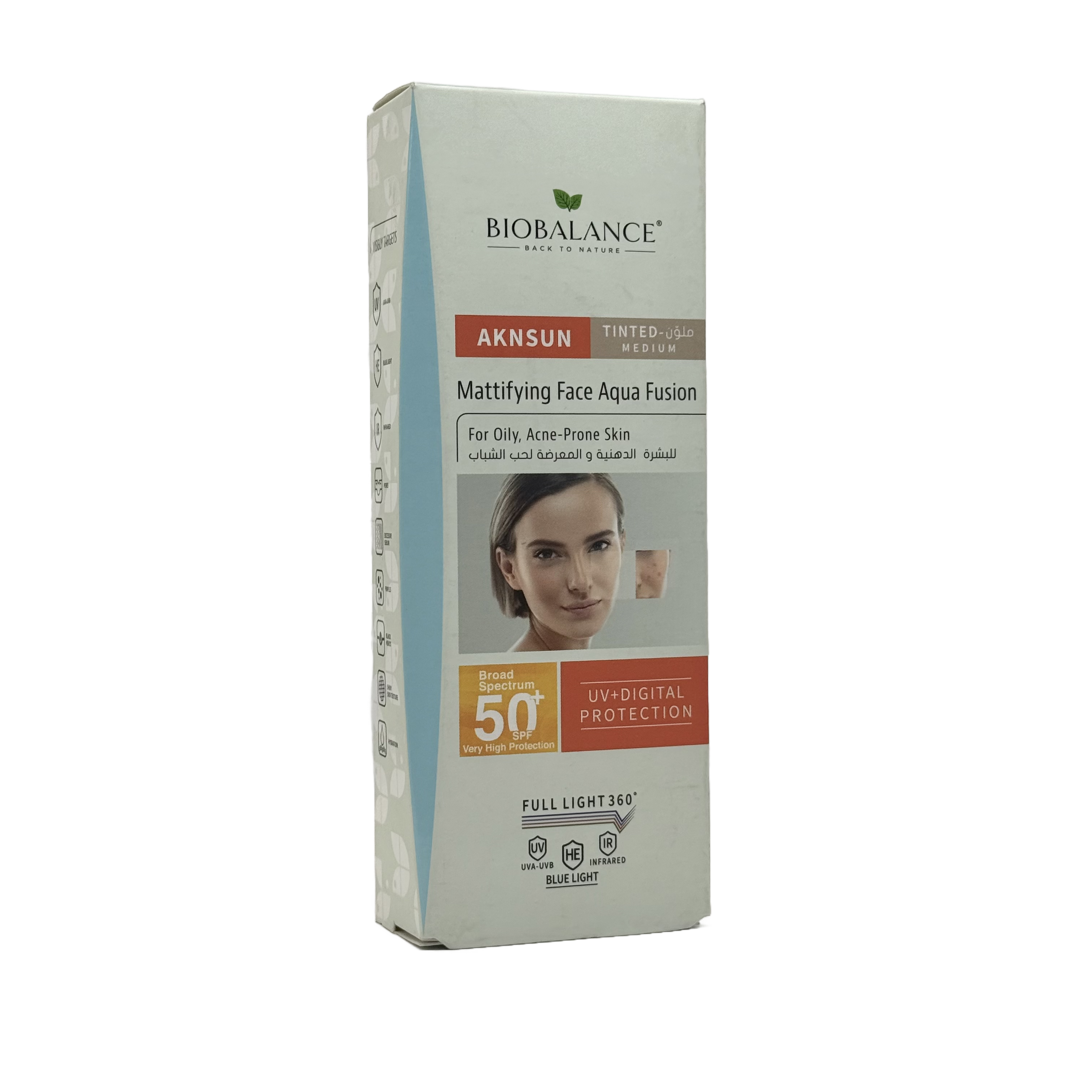 Bio Balance Aknsun Tinted Sunblock SPF 50+ 40ml - بايو بالانس اكنسن واقي شمس ملون SPF 50+ 40 مل