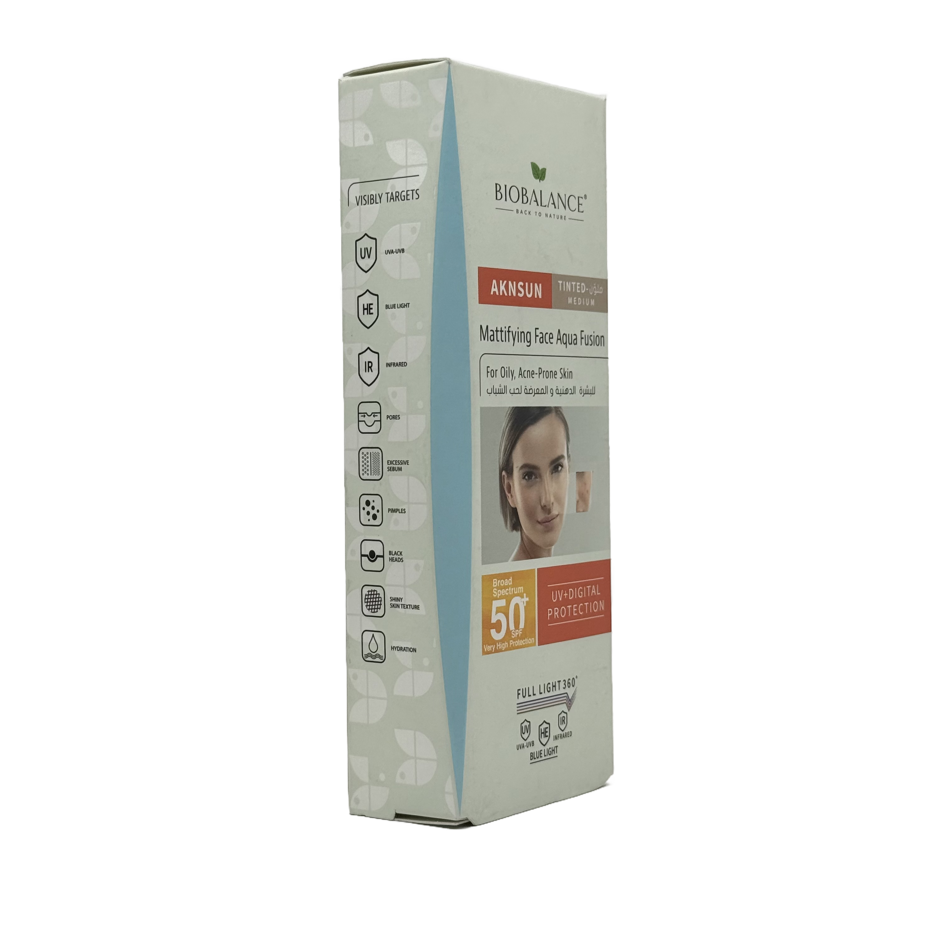 Bio Balance Aknsun Tinted Sunblock SPF 50+ 40ml - بايو بالانس اكنسن واقي شمس ملون SPF 50+ 40 مل