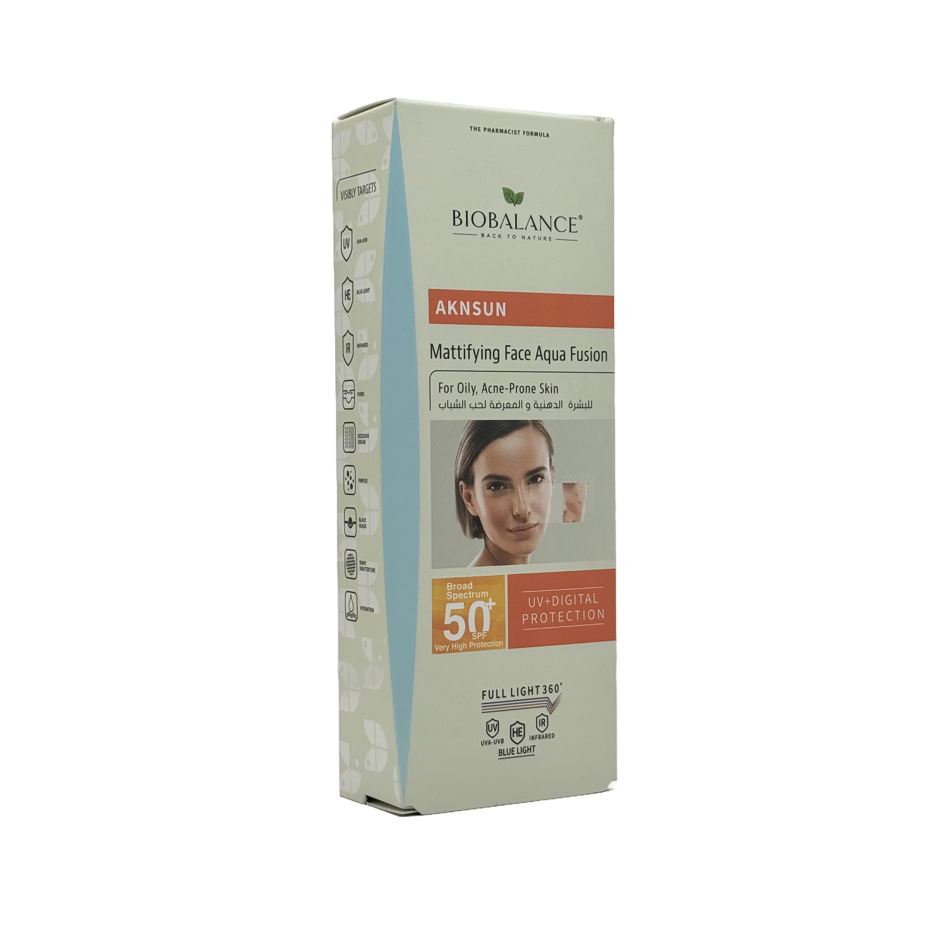 Bio Balance Aknsun Mattifying Face Sunblock SPF 50+ 40ml - بايو بالانس اكنسن واقي شمس مطفي للوجه SPF 50+ 40 مل