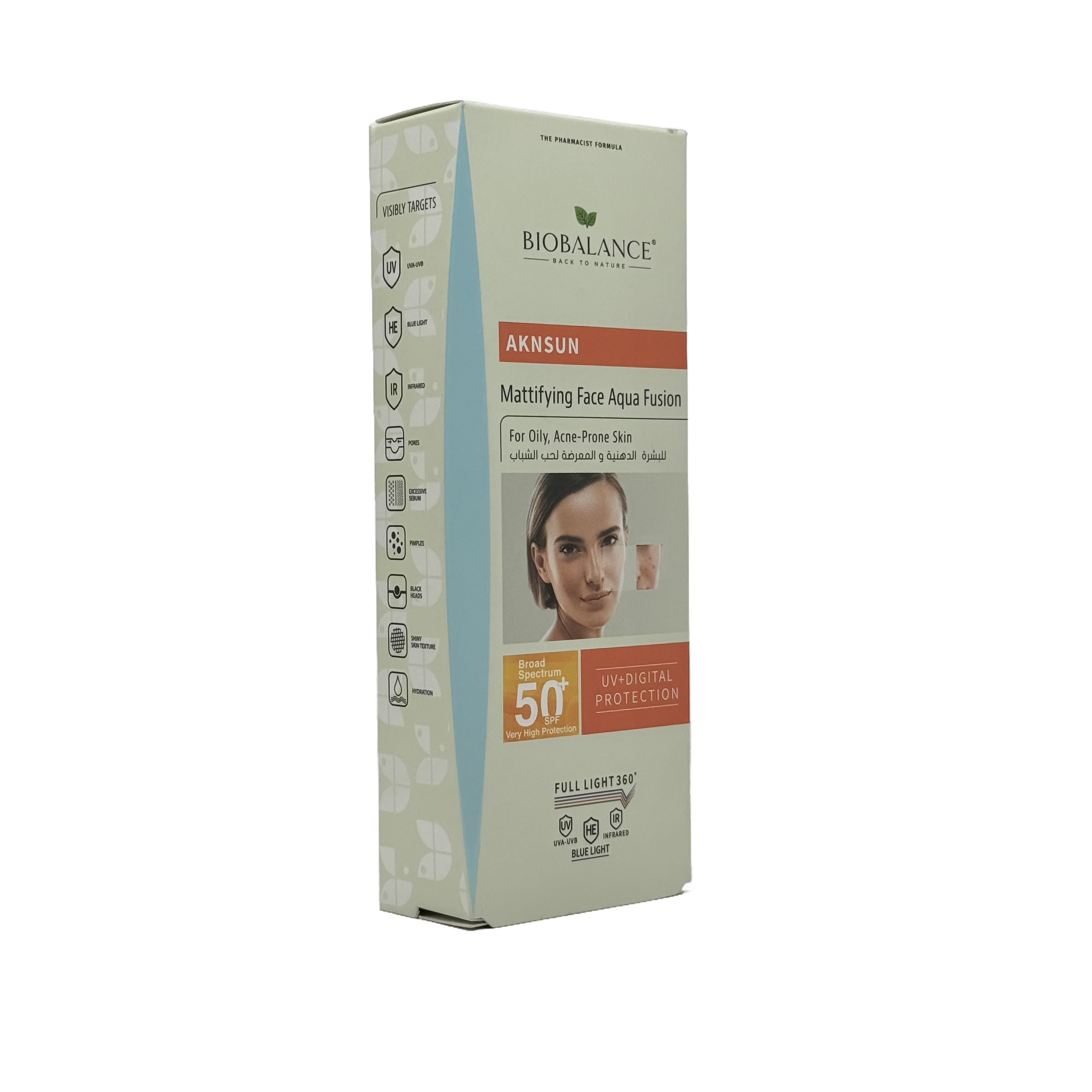 Bio Balance Aknsun Mattifying Face Sunblock SPF 50+ 40ml - بايو بالانس اكنسن واقي شمس مطفي للوجه SPF 50+ 40 مل